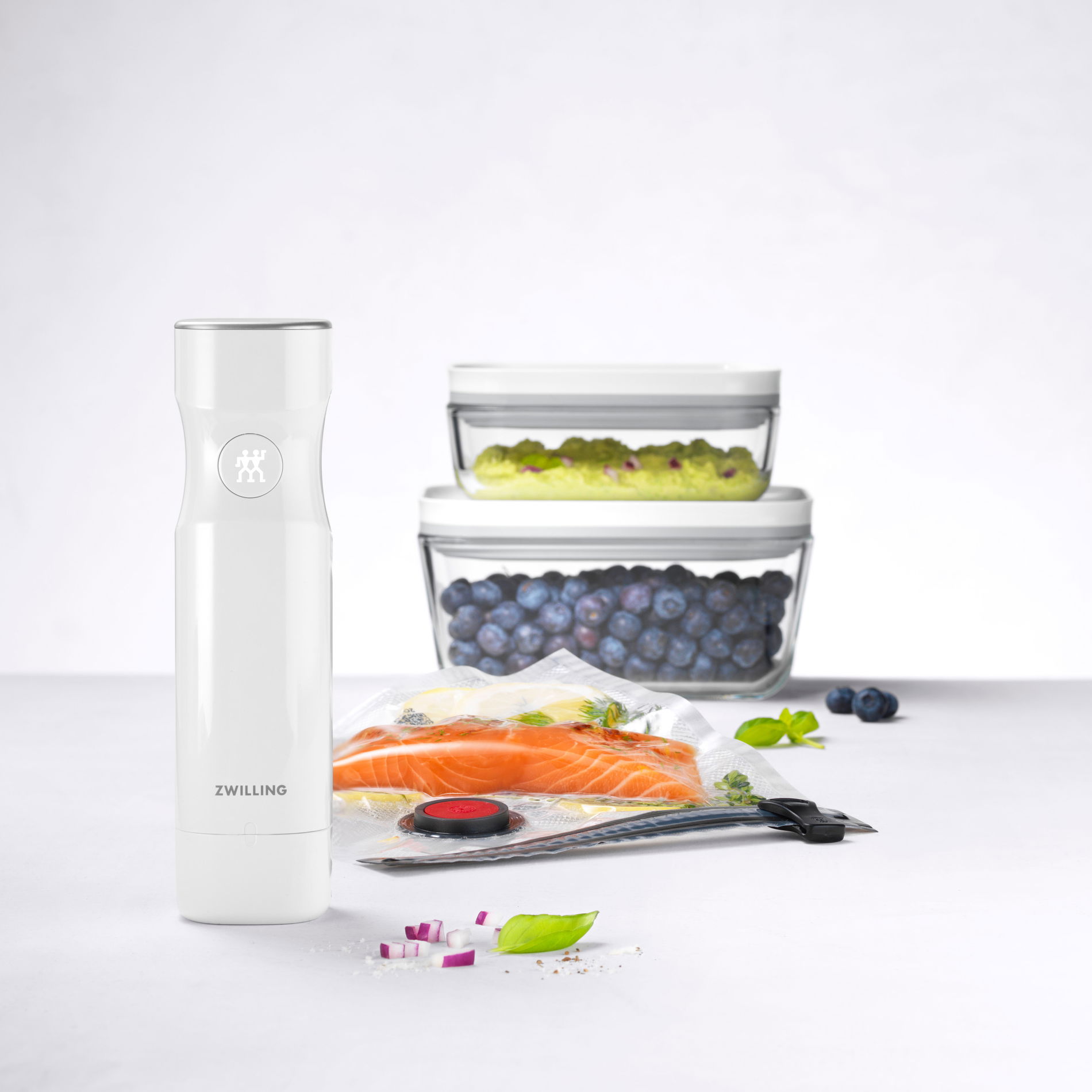 ZWILLING Fresh & Save 2 szt. - pojemniki na żywność próżniowe szklane z pompką i workami