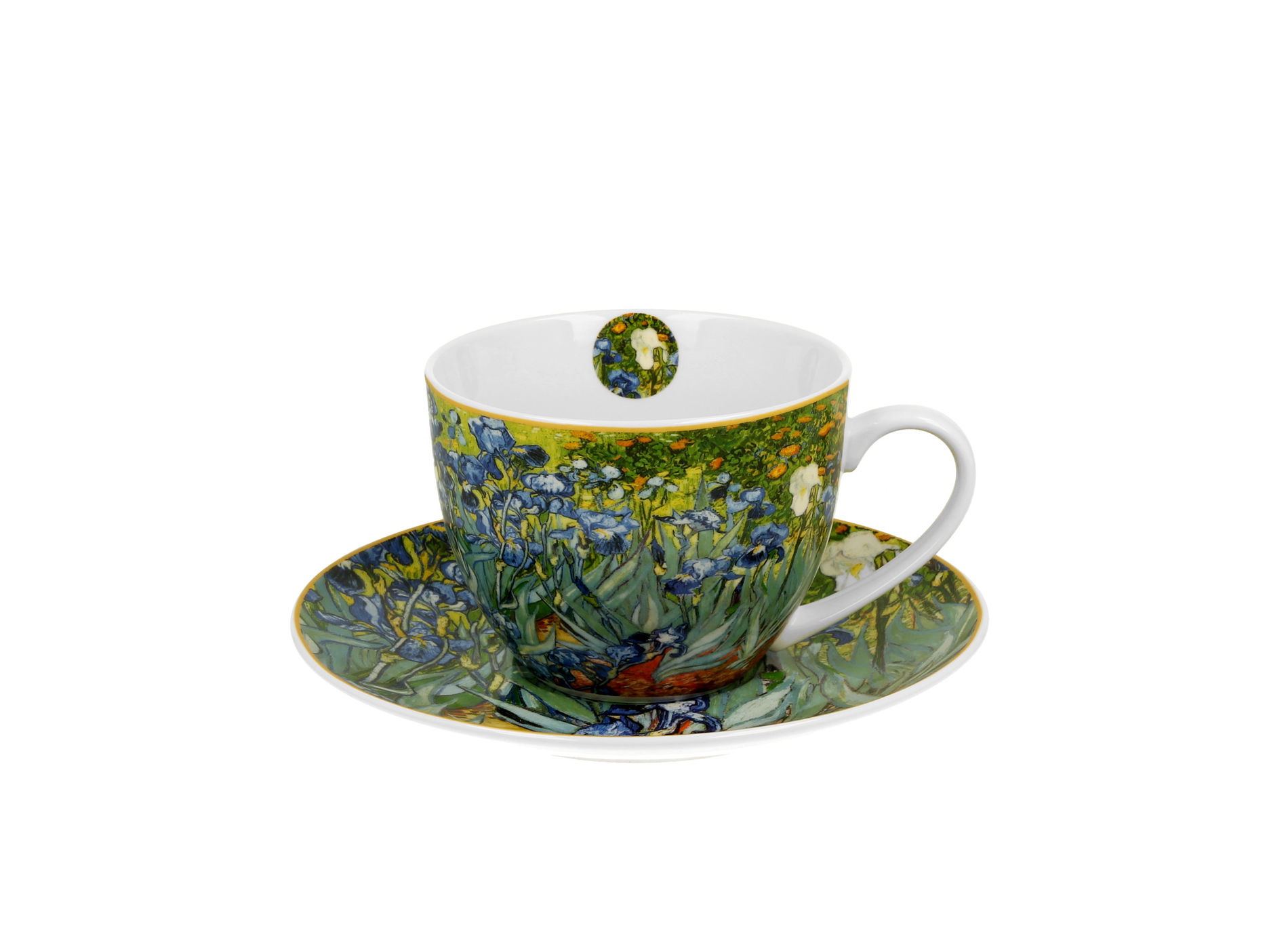 Porcelánový šálek na kávu a čaj s podšálkem DUO ART GALLERY IRISES BY V. VAN GOGH 270 ml
