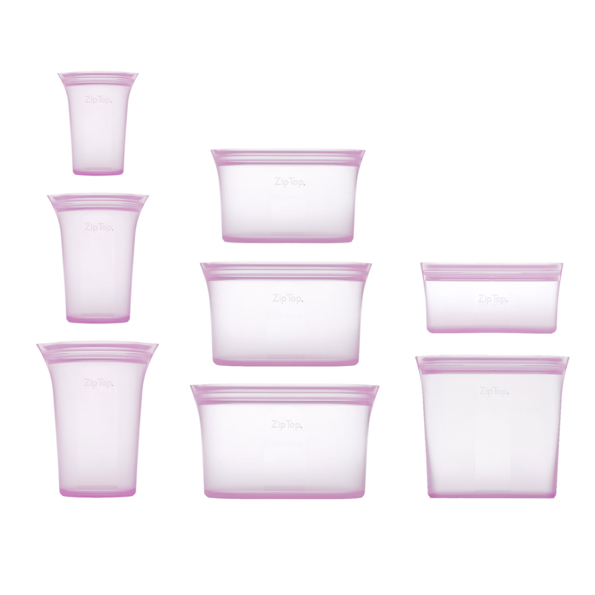 ZIP TOP Cups Levandule 0,71 l růžová - znovu uzavíratelný sáček na potraviny