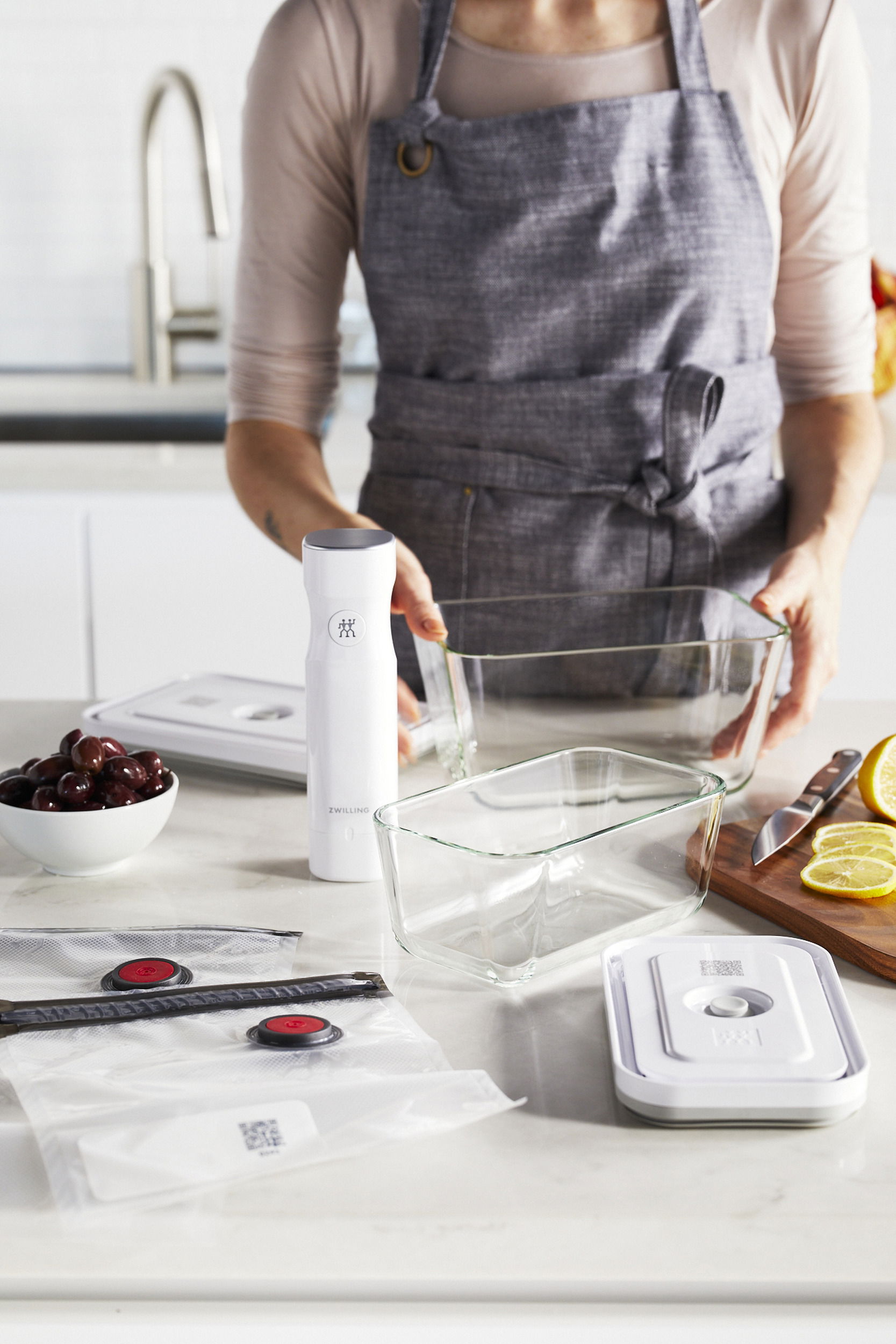 ZWILLING Fresh & Save 2 szt. - pojemniki na żywność próżniowe szklane z pompką i workami