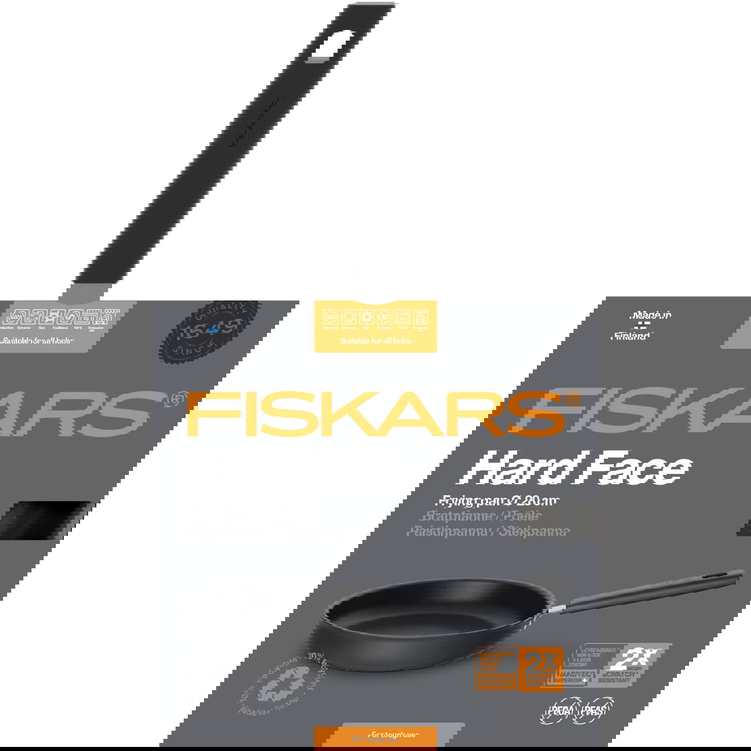 FISKARS Hard Face 28 cm czarna - patelnia nieprzywierająca