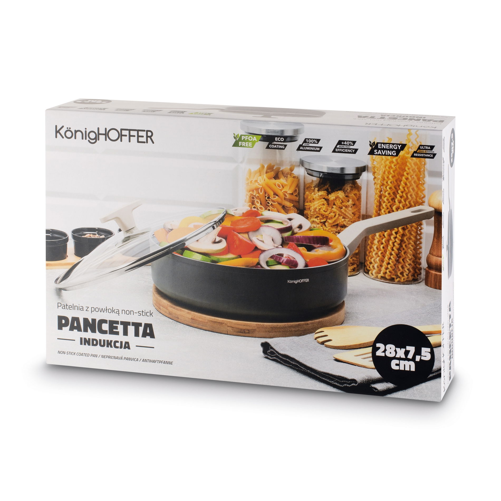 KONIGHOFFER PANCETTA 28 cm nepriľnavá hlboká panvica s pokrievkou