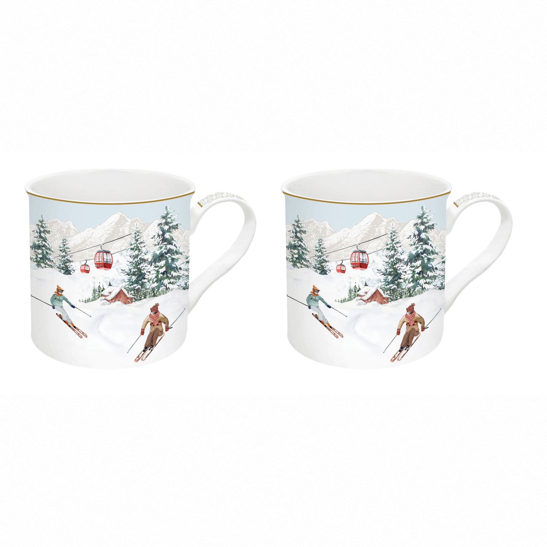 Kubki świąteczne porcelanowe EASY LIFE CHALET 300 ml 2 szt.