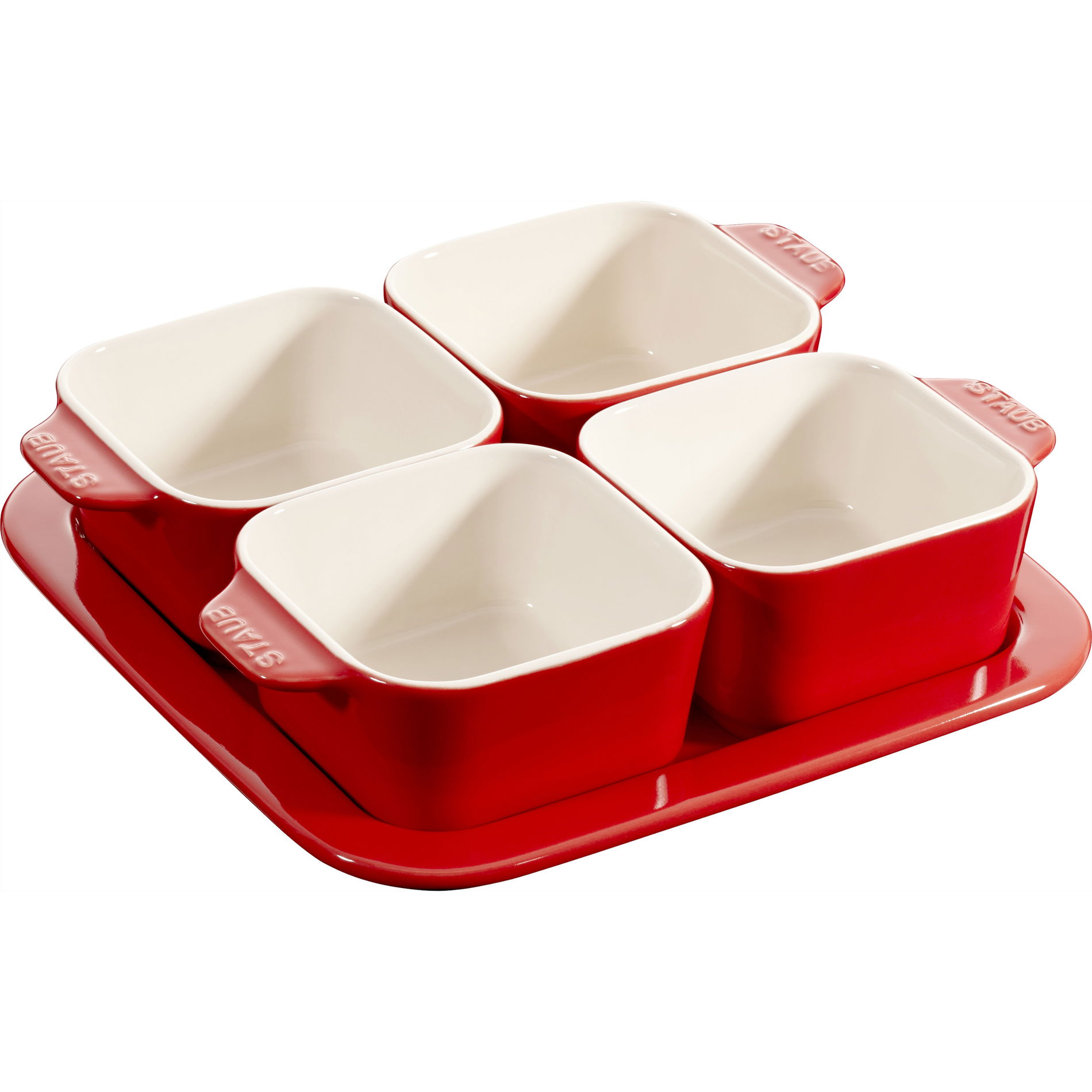STAUB Serving 4 ks - keramické misky na dipy na stojanu