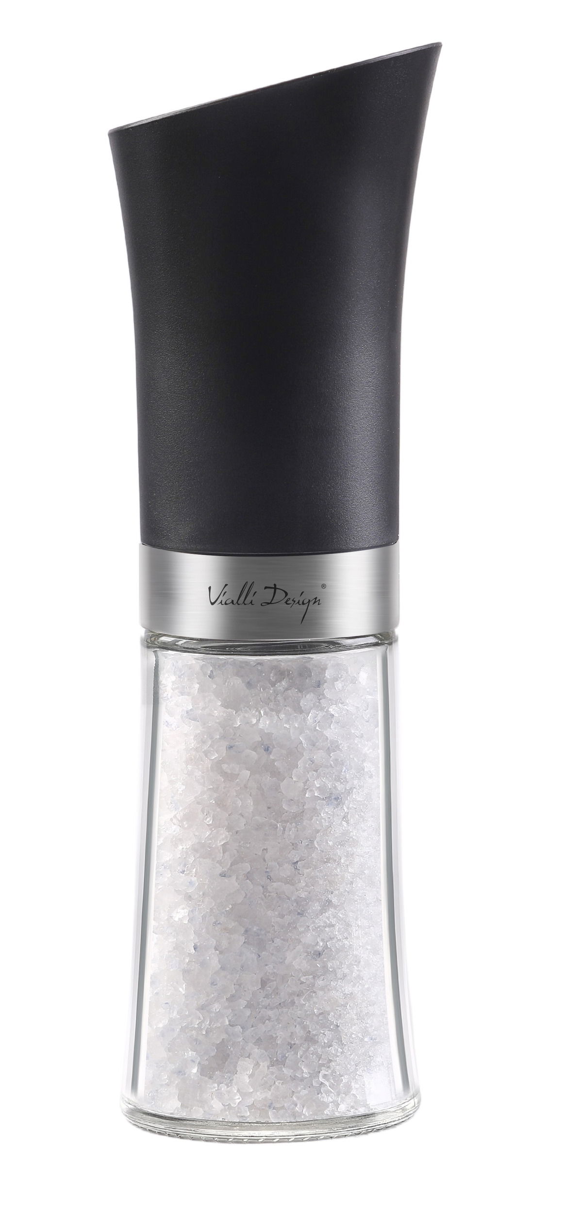 VIALLI DESIGN Livio czarny 21,6 cm - młynek do pieprzu i soli grawitacyjny elektryczny