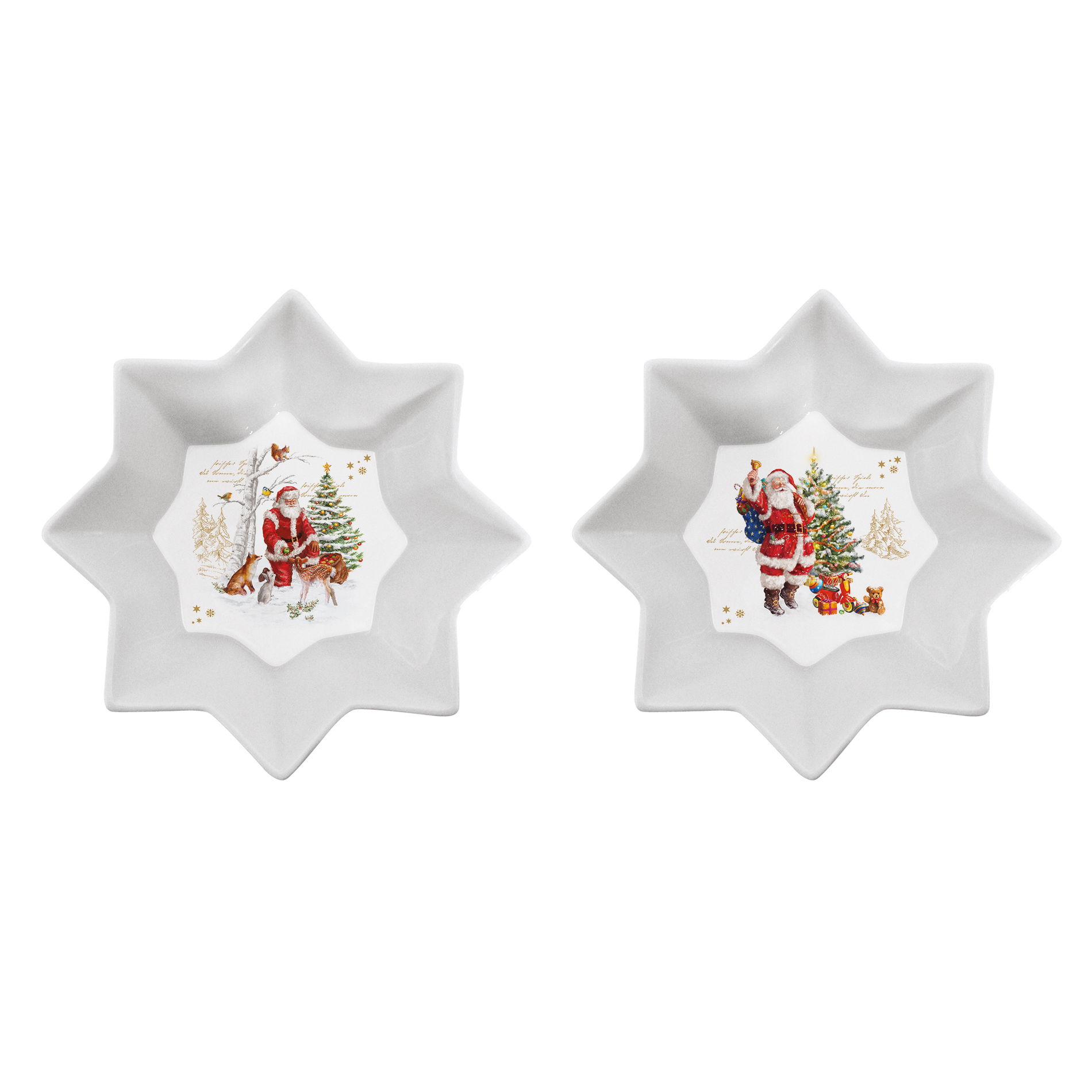 CHRISTMAS MEMORIES BÍLO-ČERVENÁ porcelánová mísa / salátová mísa 0,3 l 2 ks.