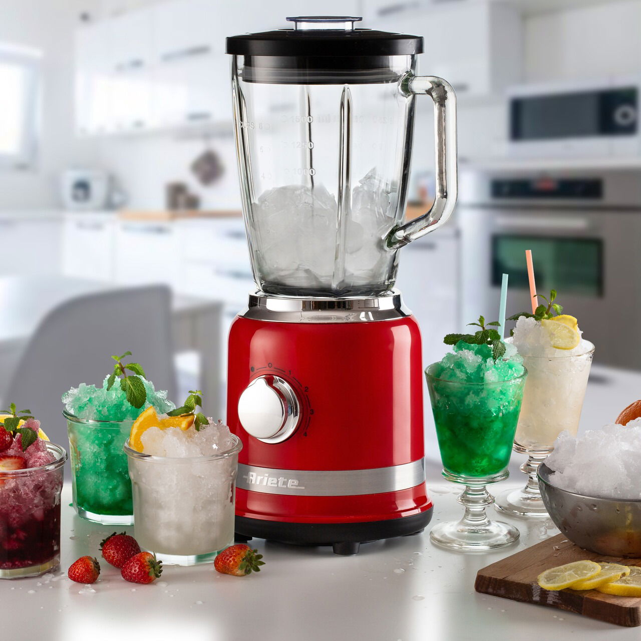 ARIETE Glass Moderna 09 585/00 1000 W červená - skleněný kuchyňský mixér