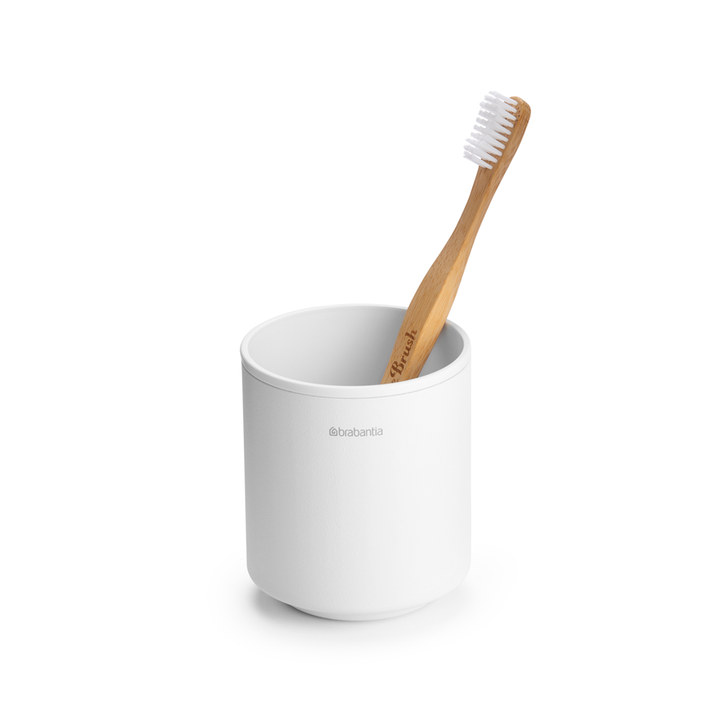 BRABANTIA MindSet white - nerezový kelímek na zubní kartáček do koupelny