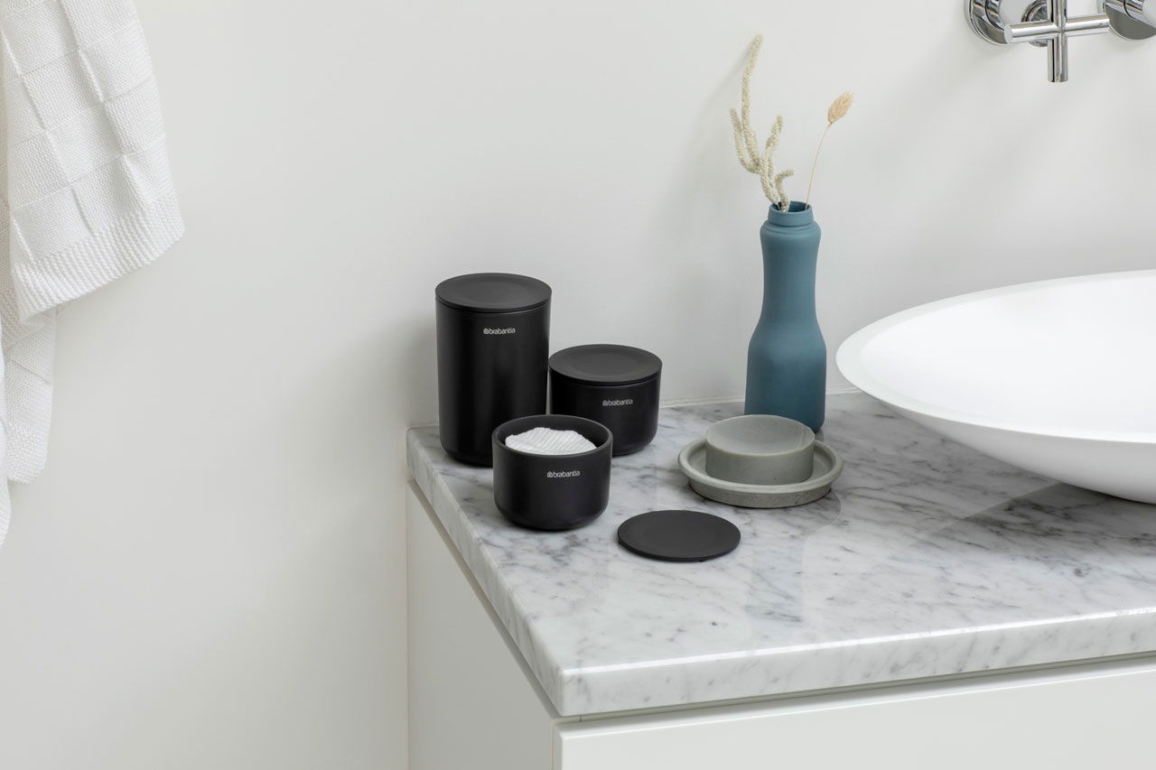 BRABANTIA Renew černá – sada 3 plastových úložných boxů
