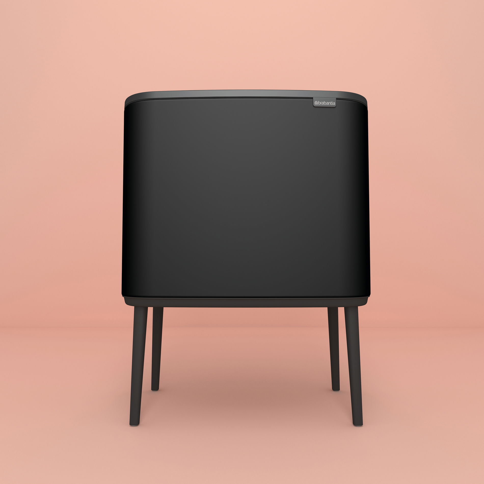 BRABANTIA Touch Bin Bo 3 x 11 l czarny - kosz do segregacji śmieci stalowy trzykomorowy