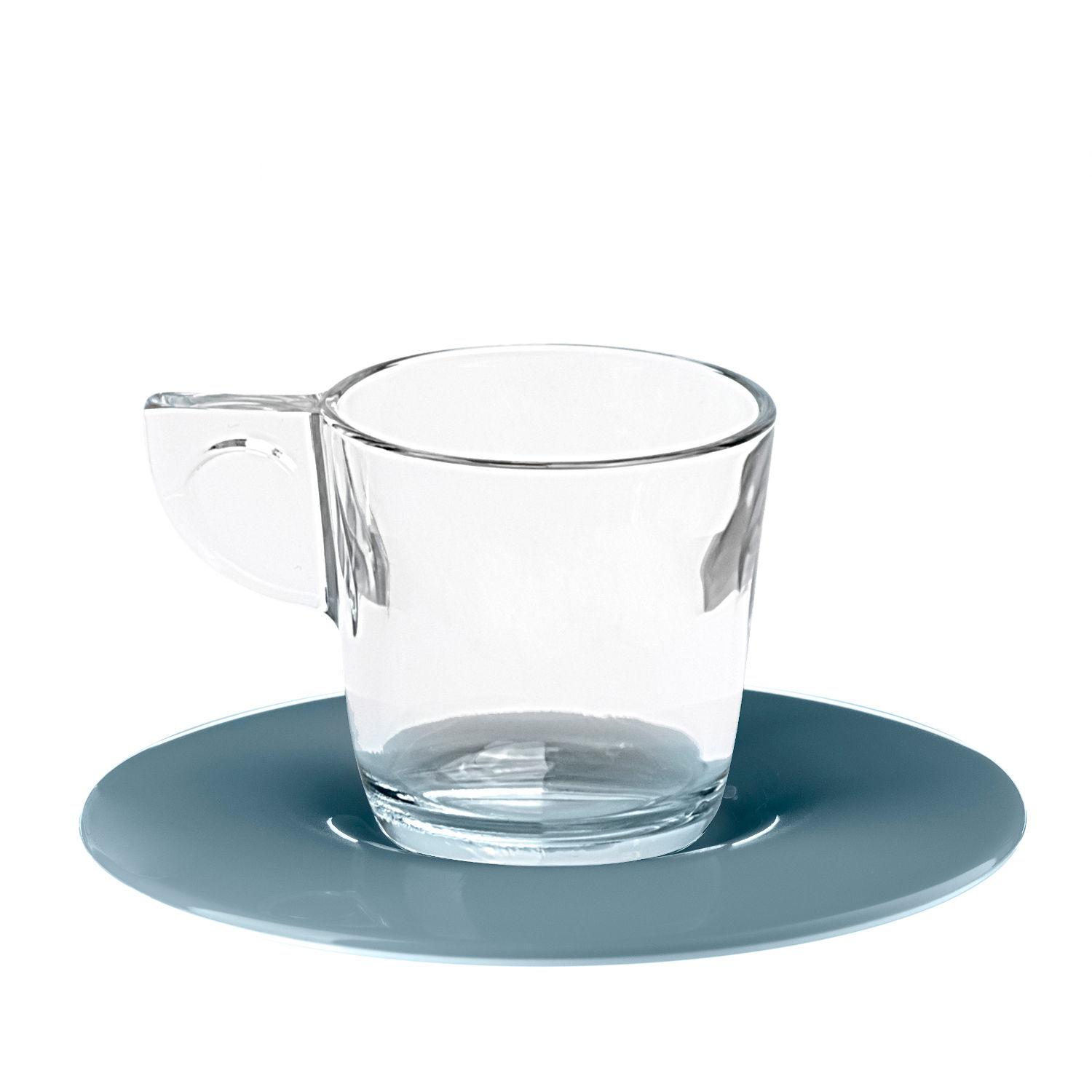 Filiżanki do espresso szklane ze spodkami OMADA EAT POP MORSKIE 100 ml 4 szt.