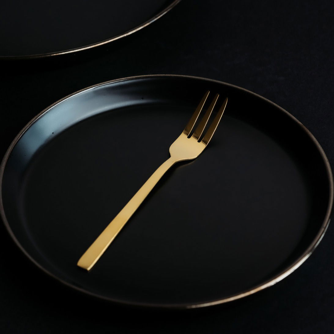 Stolové vidličky z nerezovej ocele PIANO GOLD 21,3 cm 3 ks.