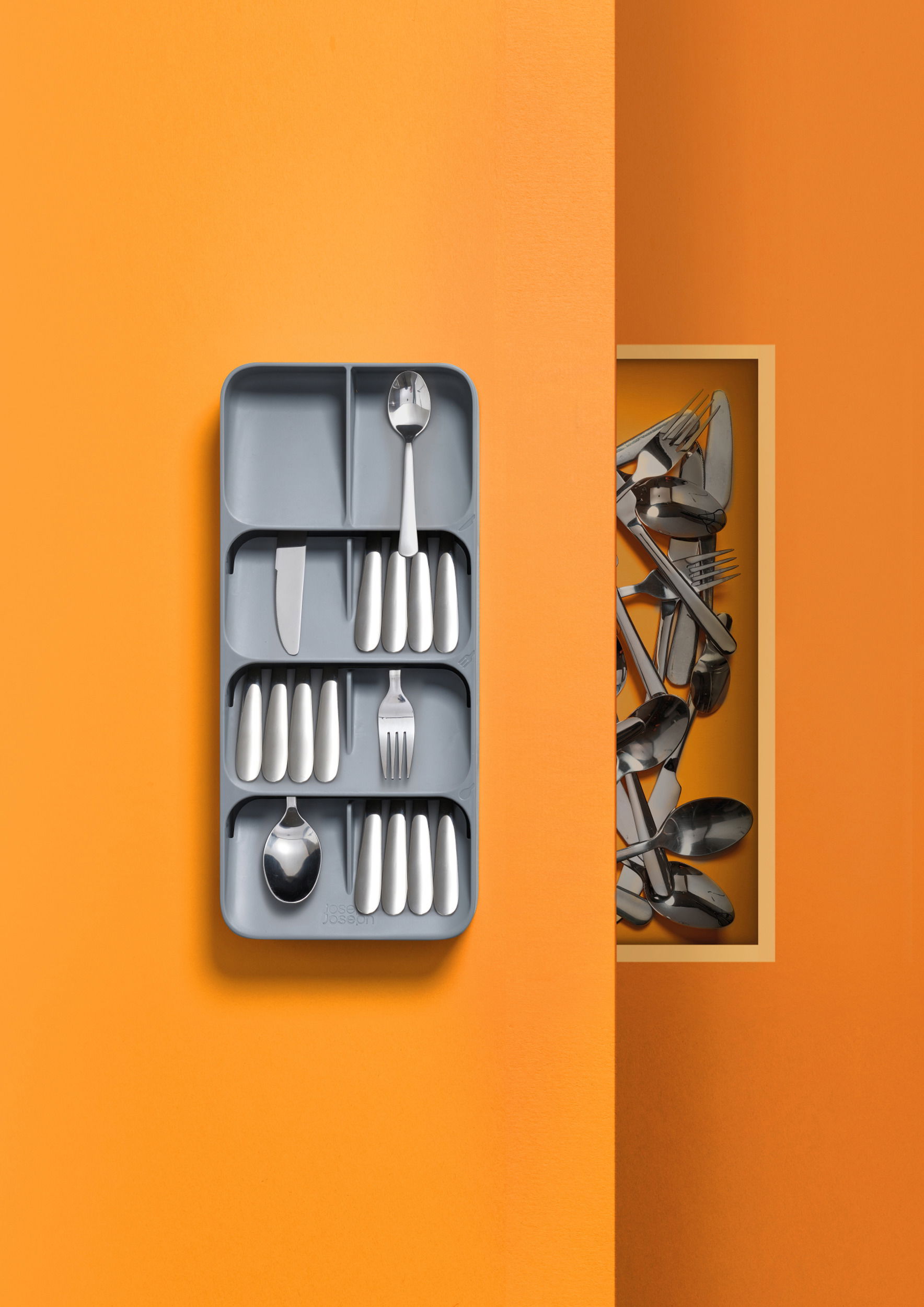 JOSEPH JOSEPH DrawerStore 39,5 x 11 cm sivý - organizér / vložka do zásuvky na príbor plastový