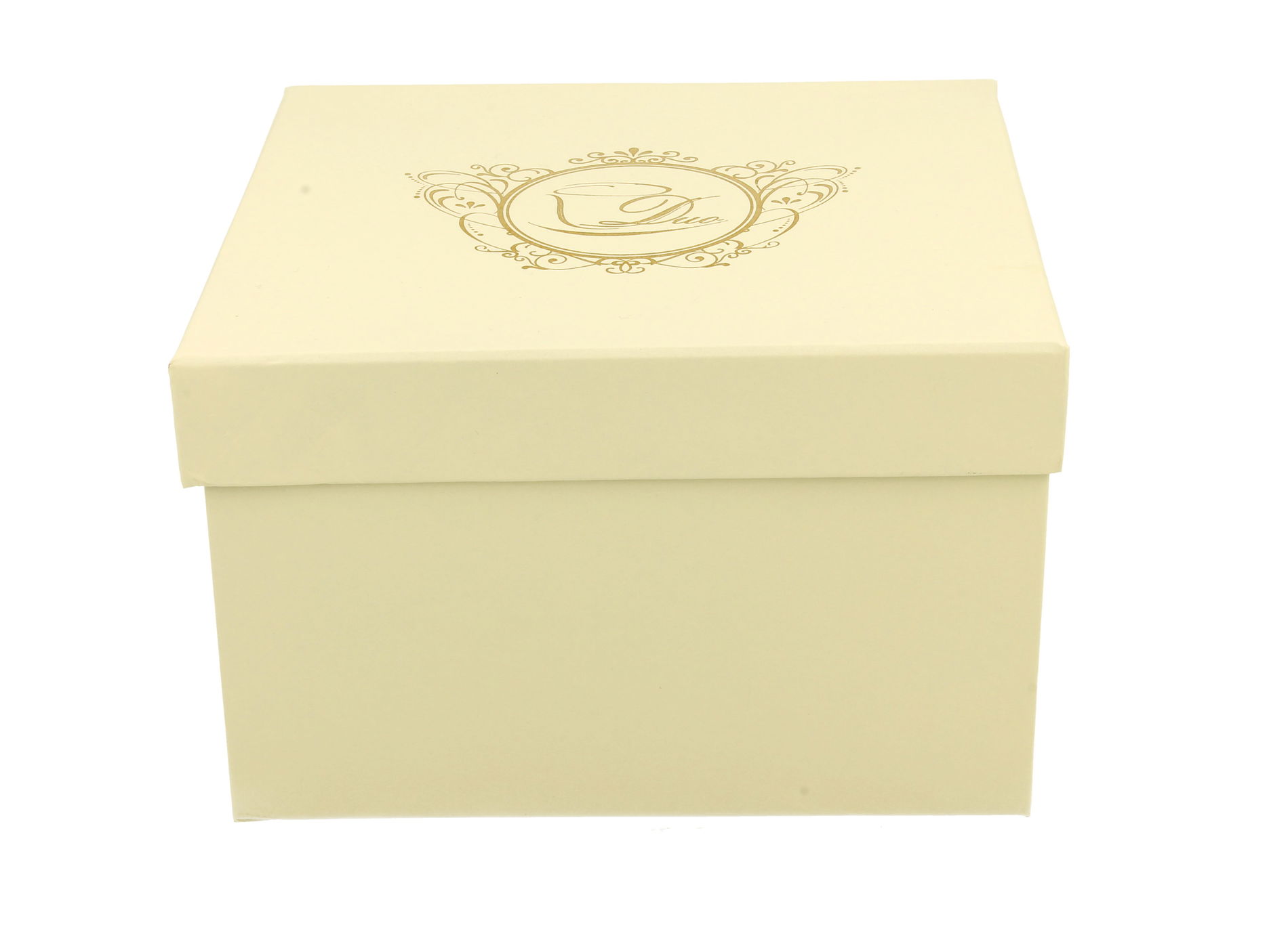DUO ECRU MOTYLKI 400 ml – porcelánový hrnek na nožce