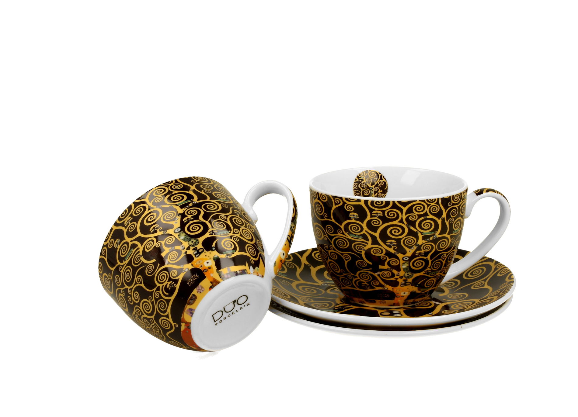 Porcelánové šálky s tanierikmi DUO ART GALLERY TREE OF LIFE BY GUSTAV KLIMT 270 ml 2 ks