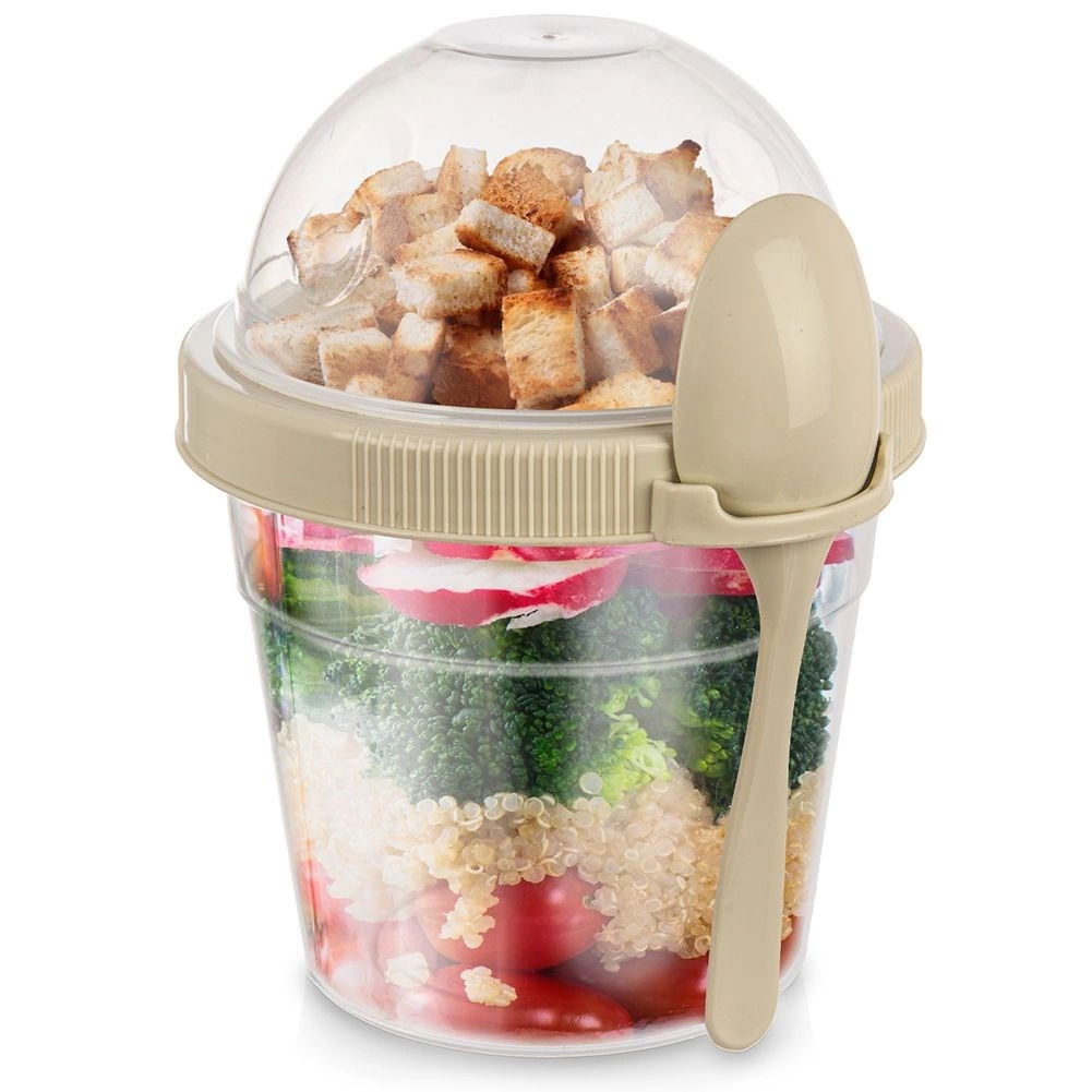 Plastový kontajner na jogurt a müsli s lyžičkou 0,4 l
