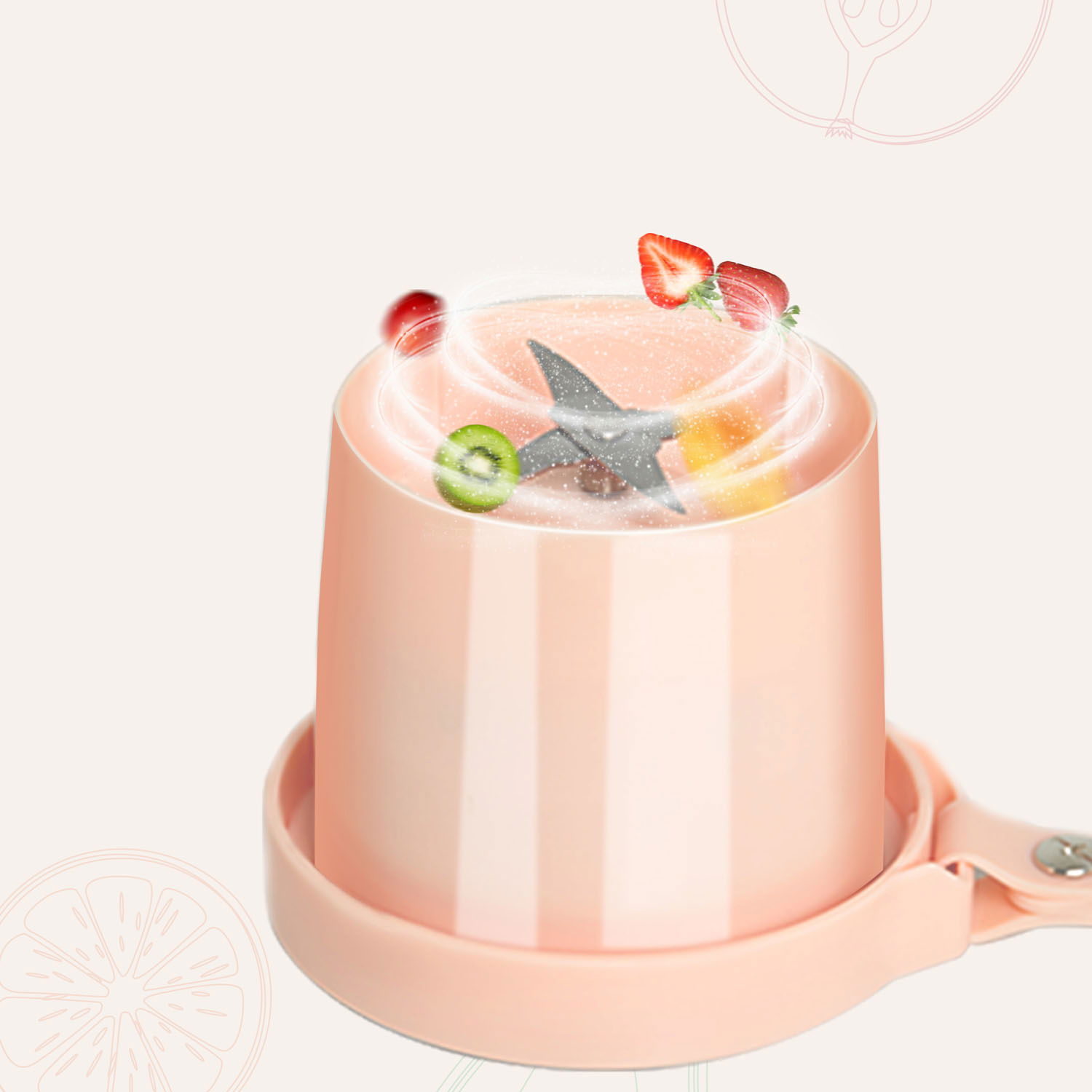 GROSSAG SMOOTHIE Růžový tritan 67W ruční mixér
