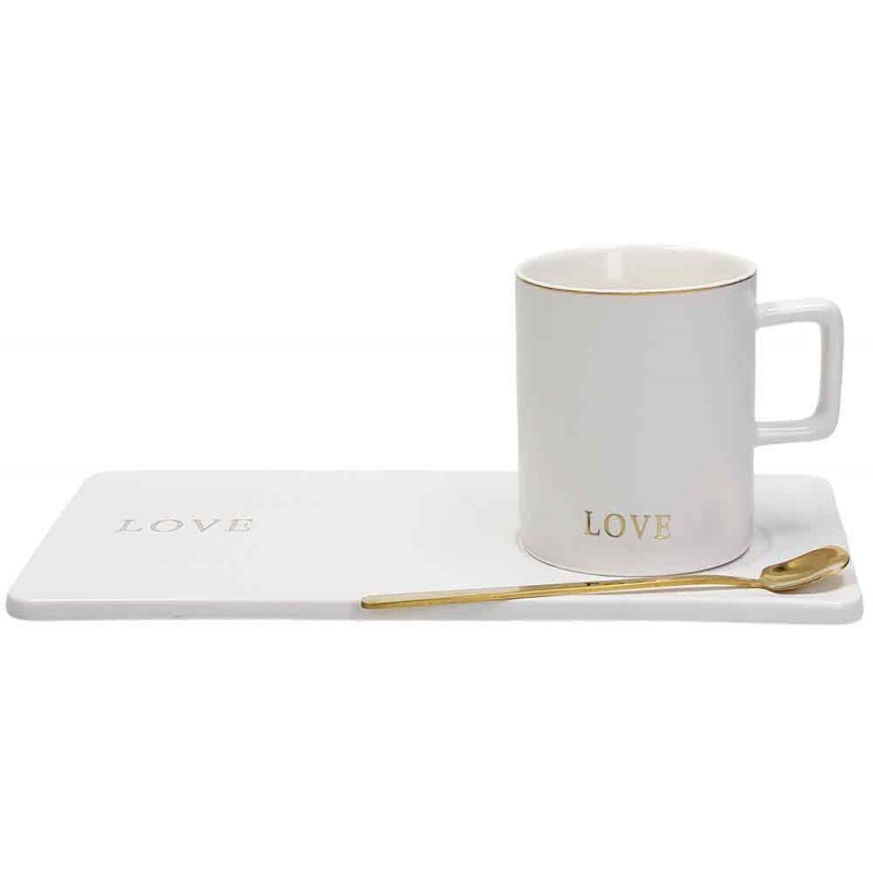 TOGNANA Fontebasso Milk and Coffee Dream 250 ml - porcelánový hrnček so spodkom a lyžičkou