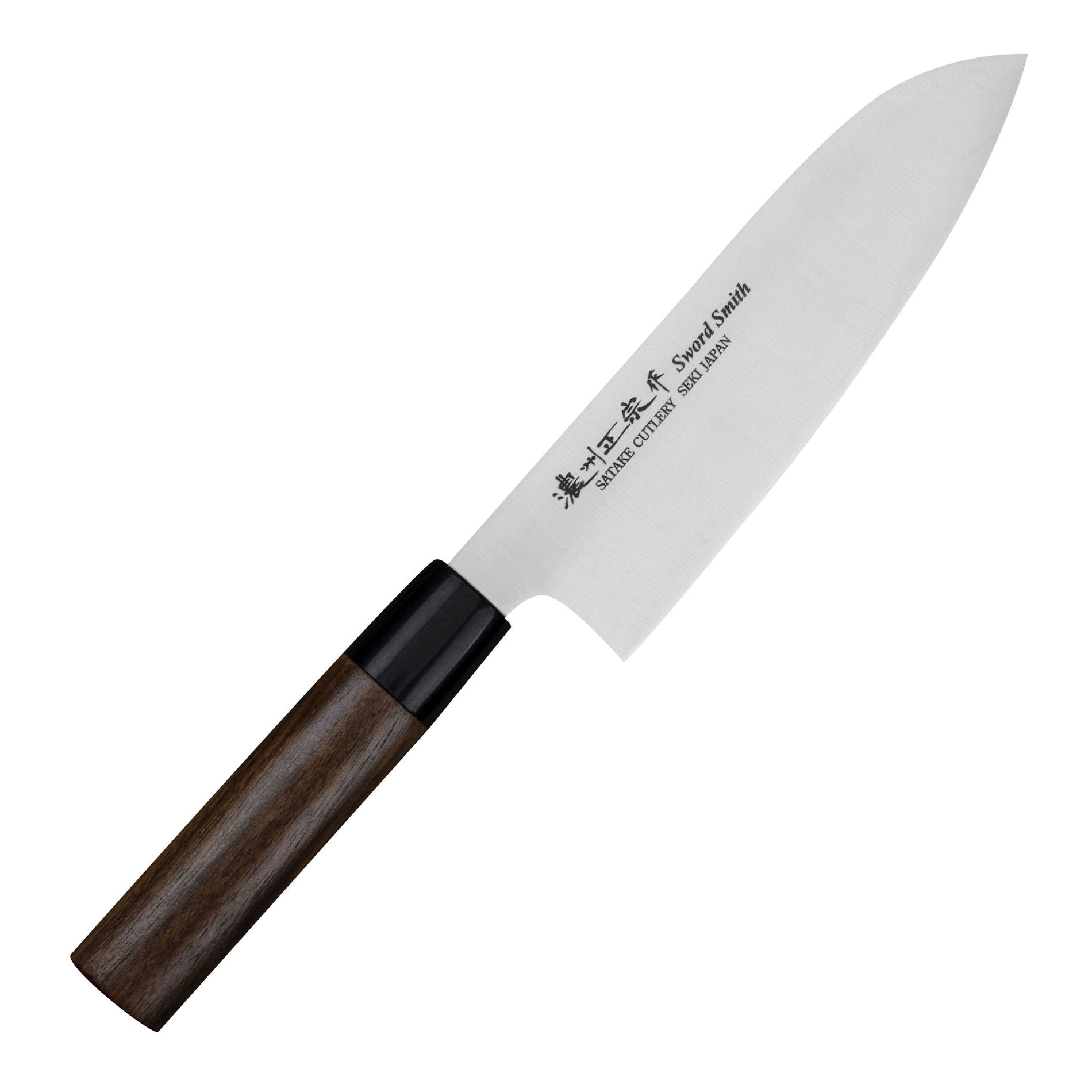 SATAKE Cutlery Mfg Kenta Walnut 17 cm - japonský nůž Santoku z nerezové oceli