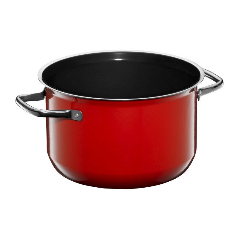 WMF Fusiontec Compact red - sada 2 nerezových hrnců s poklicí a napařovací vložkou