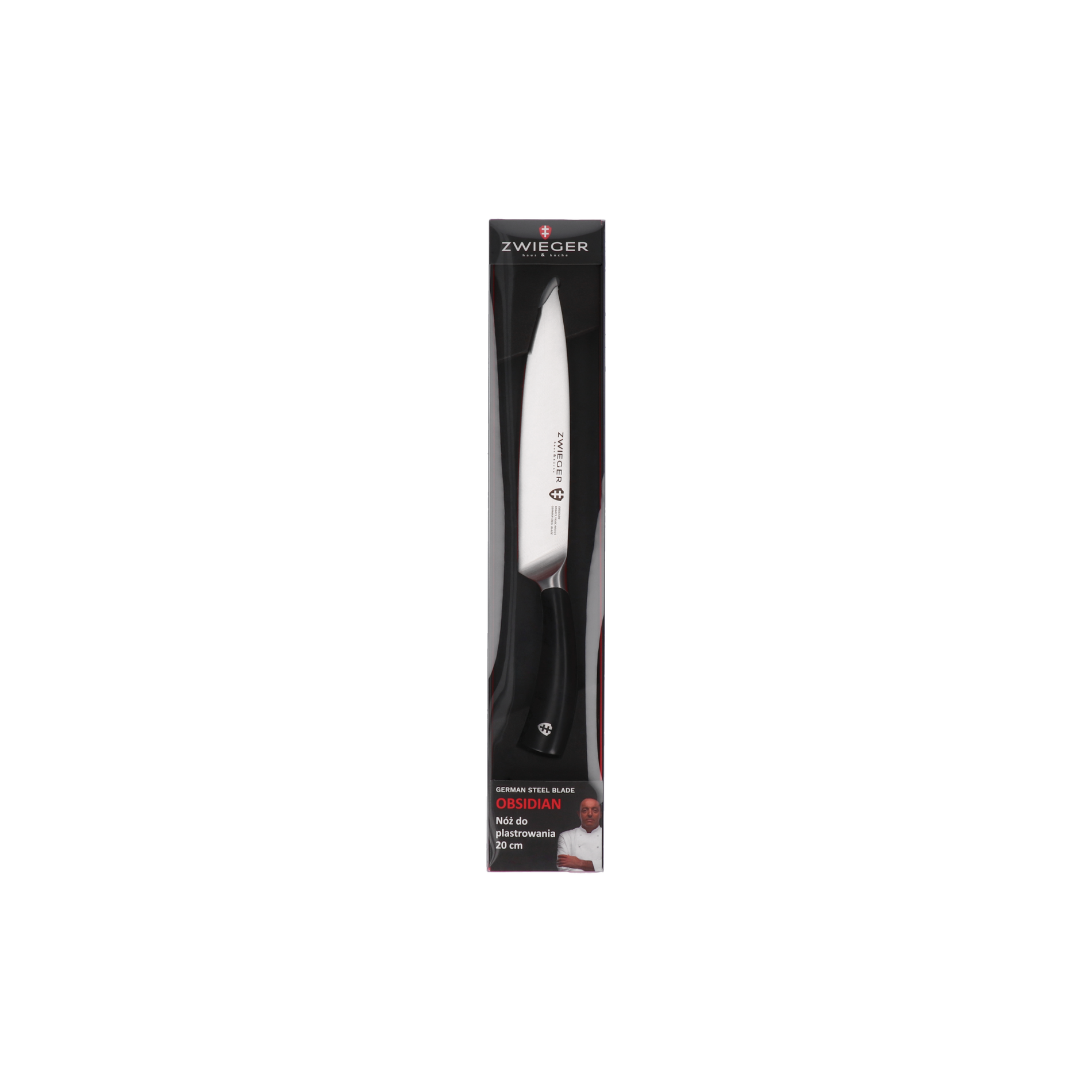 ZWIEGER Obsidian 20 cm černý - univerzální kuchyňský nůž z nerezové oceli