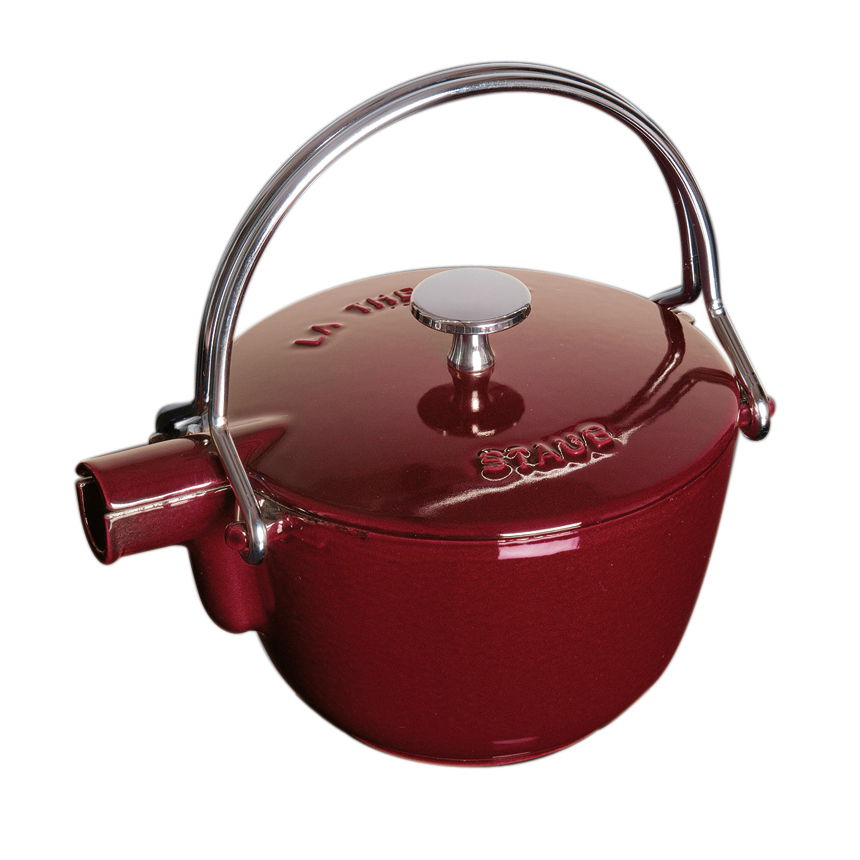 STAUB Tea 1,15 l brusnicový - smaltovaný liatinový čajník
