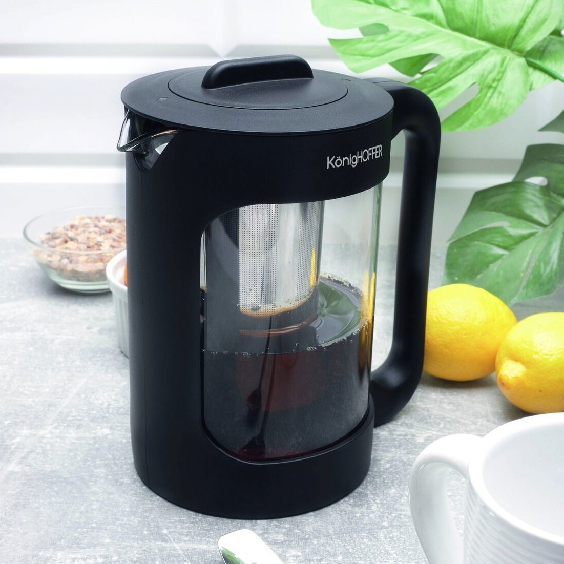 Skleněná konvice na čaj se zapařovačem KONIGHOFFER GISELLA 1,6 l