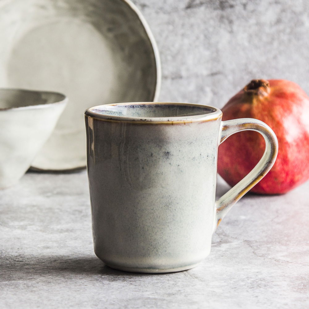 Zestaw śniadaniowy kamionkowy na 3 osoby ORGANIC HAND MADE (9 el.)