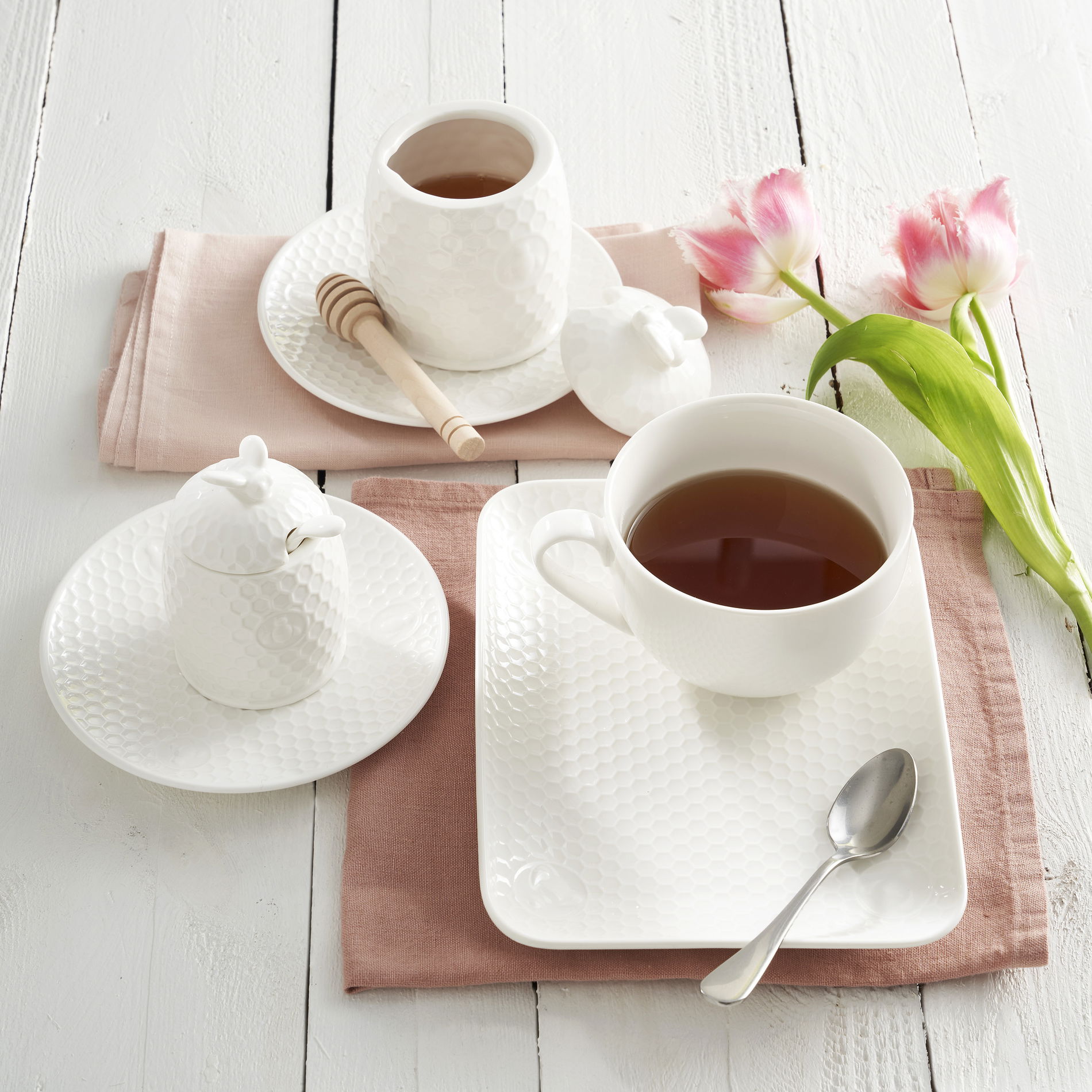 LA PORCELLANA BIANCA Aperegina 200 ml - cukiernica z łyżeczką porcelanowa
