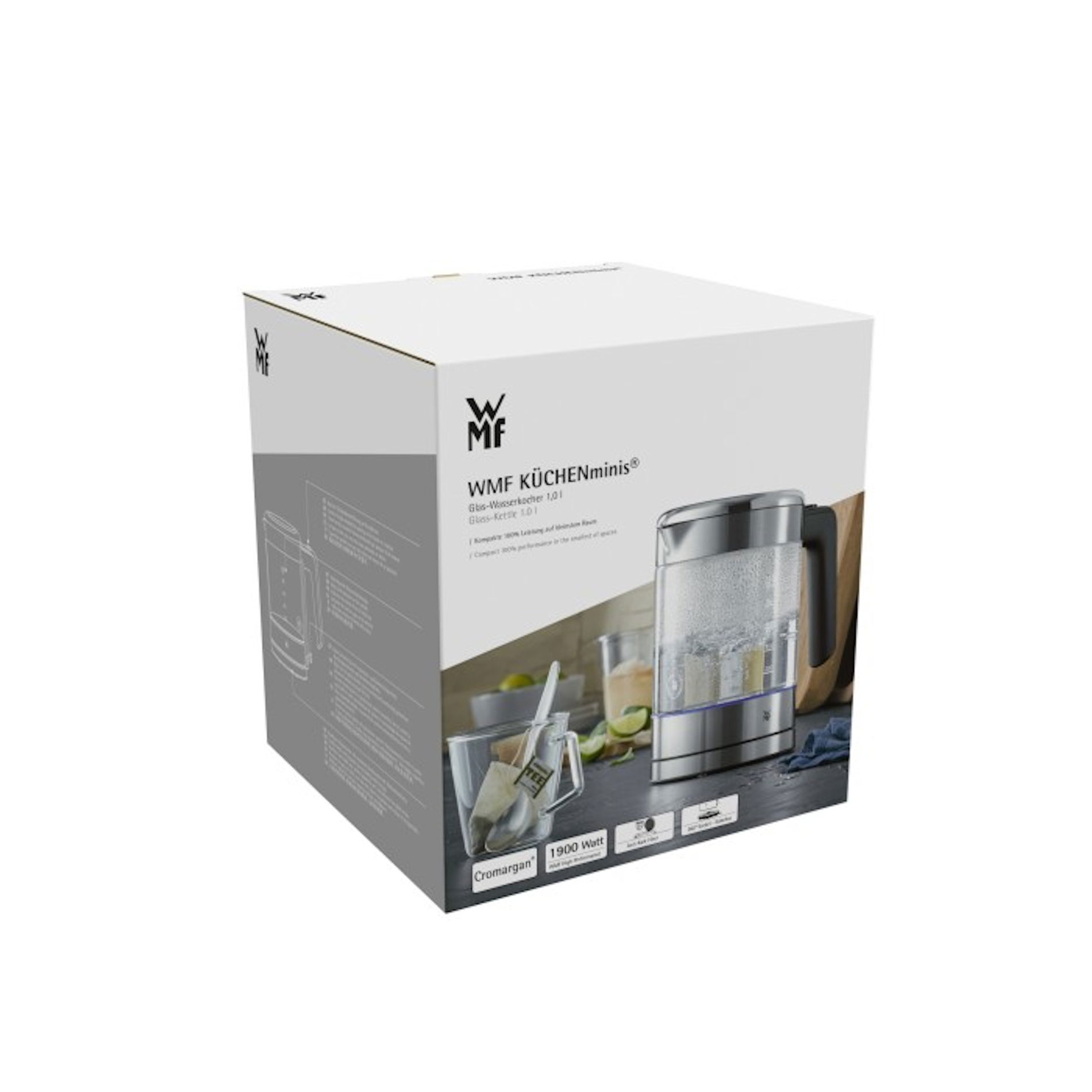 WMF Electro Kitchenminis 1l – skleněná rychlovarná bezdrátová konvice