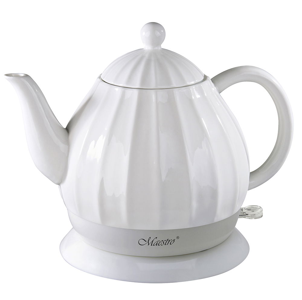 Czajnik elektryczny ryflowany bezprzewodowy ceramiczny MAESTRO MR-070 BIAŁY 1,2 l