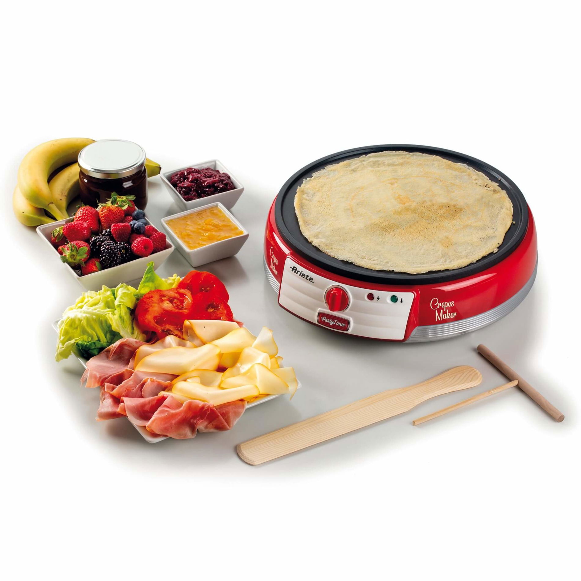 ARIETE Party Time Crepes Maker 1000 W czerwona - naleśnikarka