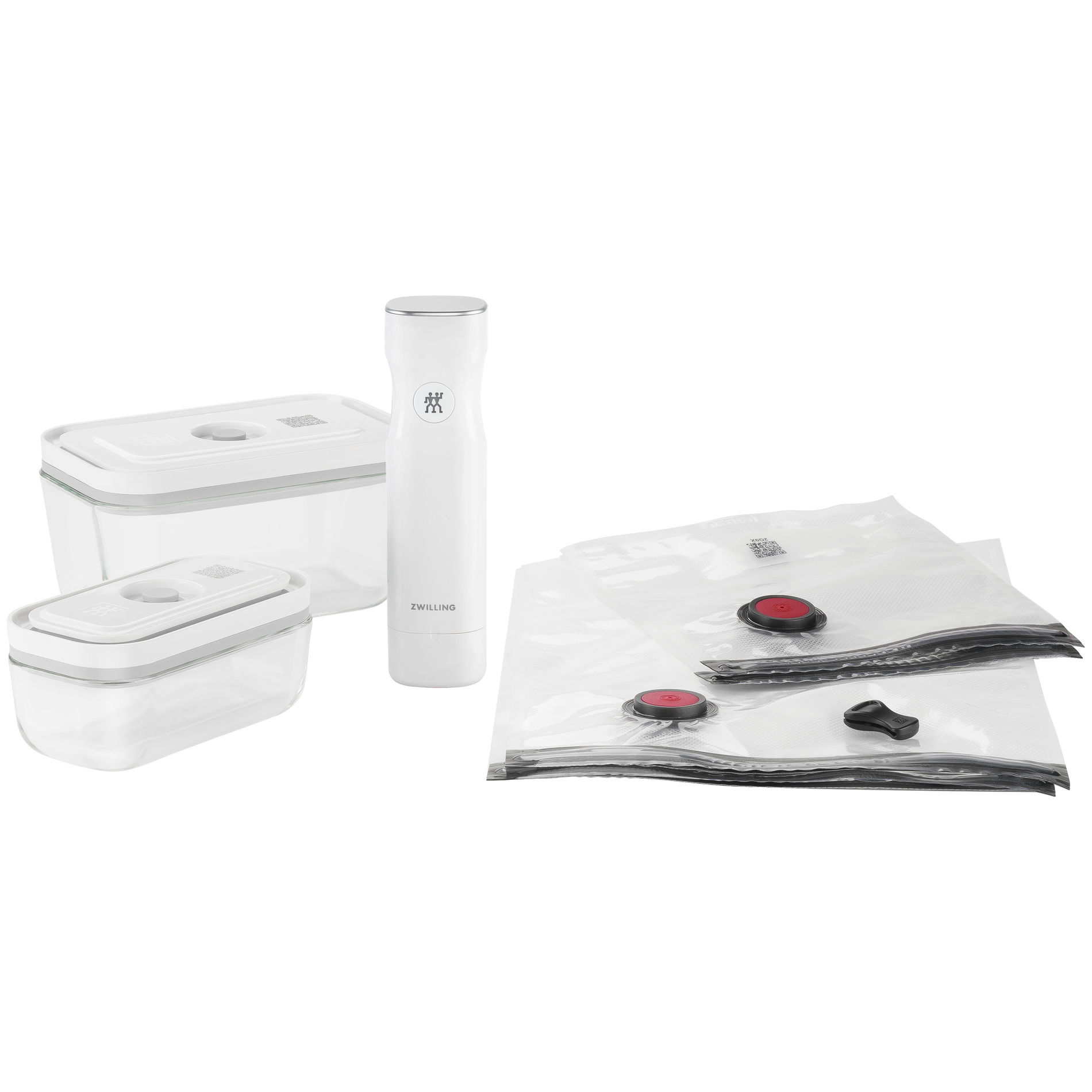 ZWILLING Fresh & Save 2 szt. - pojemniki na żywność próżniowe szklane z pompką i workami