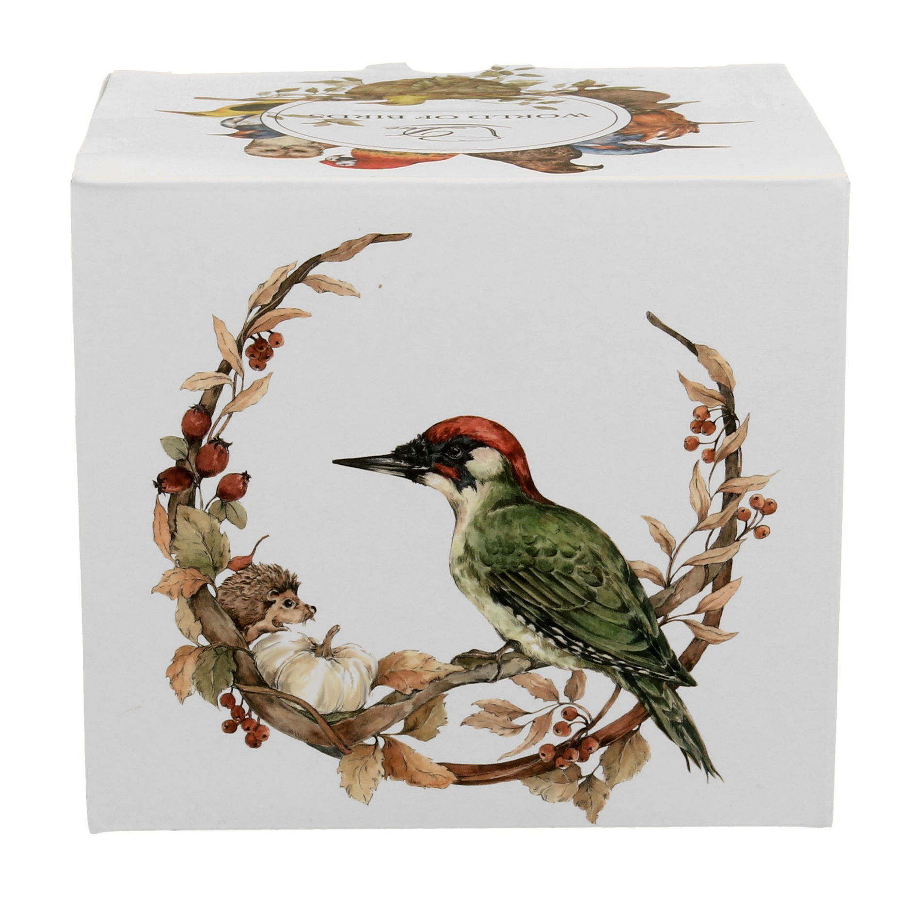 Kubek porcelanowy DUO ANIMALS PTASI ŚWIAT DZIĘCIOŁ ZIELONY 400 ml