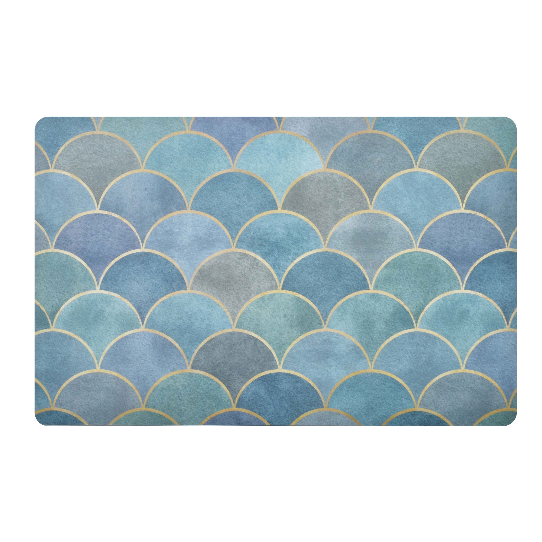 COOKINI BASIC KITCHEN FISH SCALE podložka na stůl / podložka na stůl z polypropylenu 43,5 x 28,2 cm