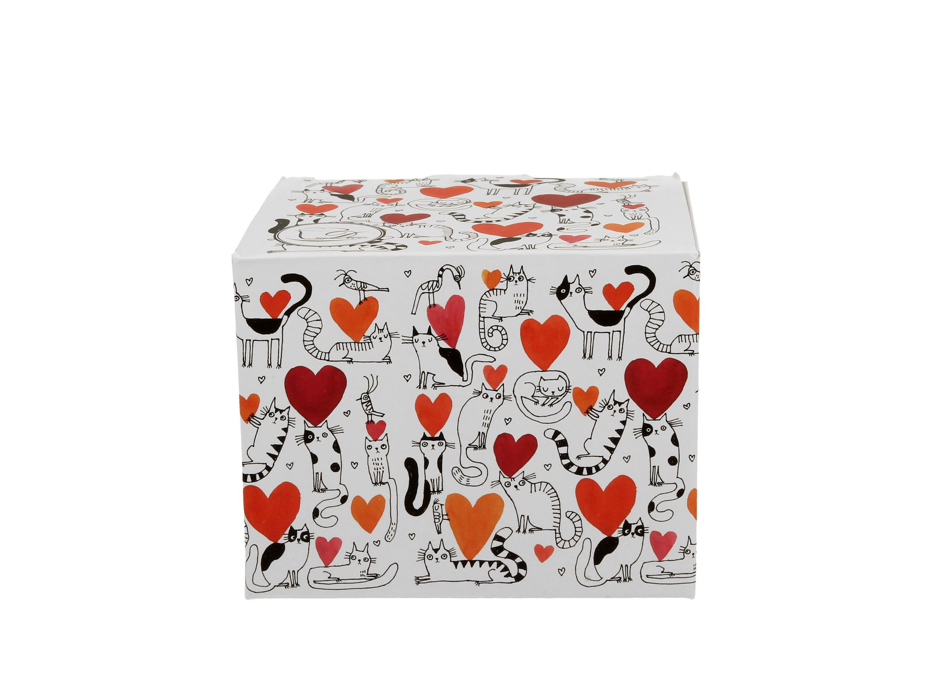 Porcelánový hrnček barel DUO ANIMALS MAČACÍ SVET SRDCE 430 ml
