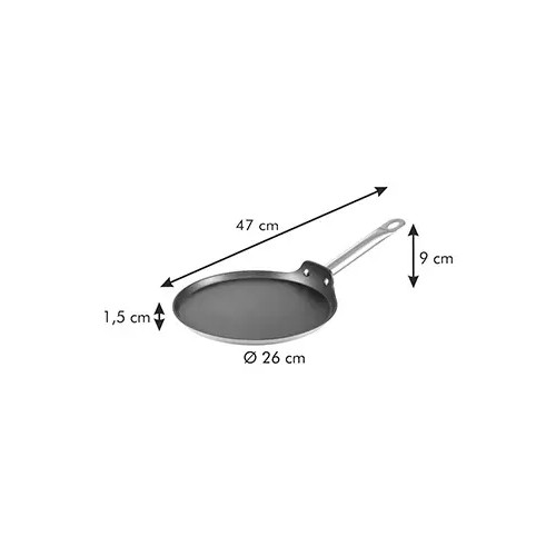 TESCOMA Grand Chef Pancake 26 cm stříbrná - nepřilnavá hliníková palačinková pánev
