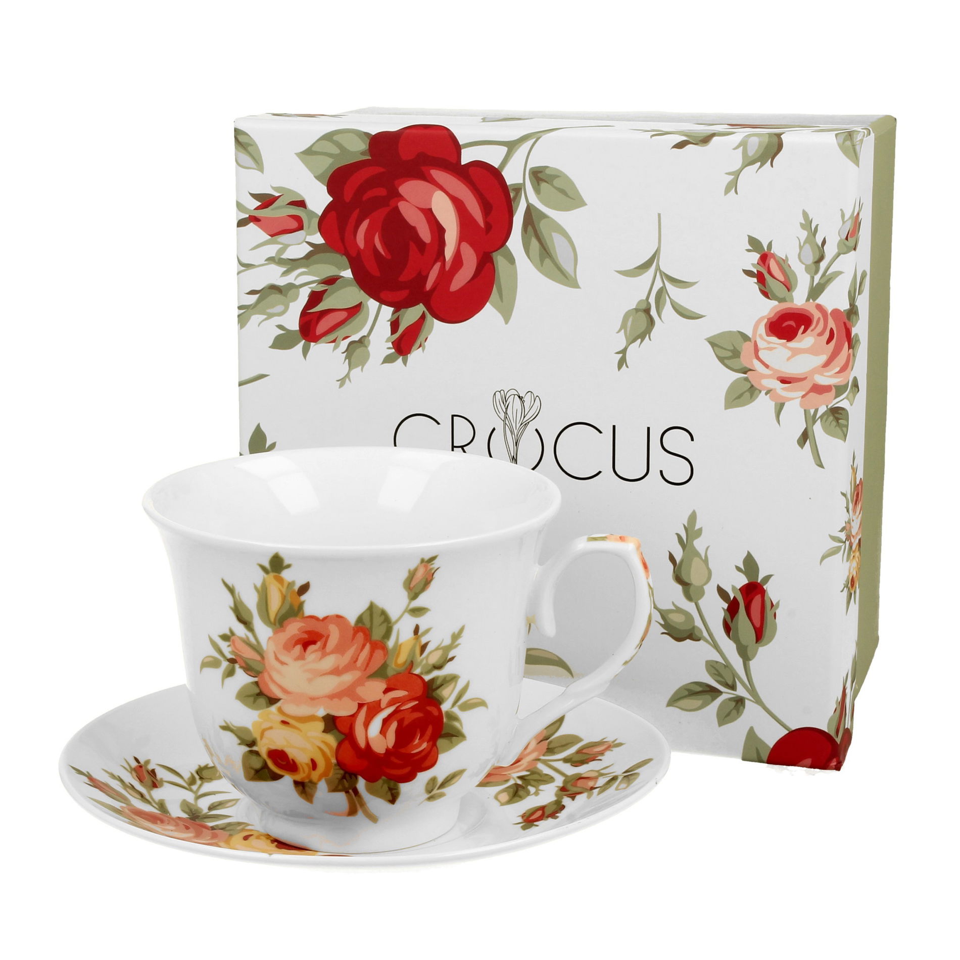 Porcelánový šálek na kávu a čaj s podšálkem DUO CROCUS ROSALIE 250 ml