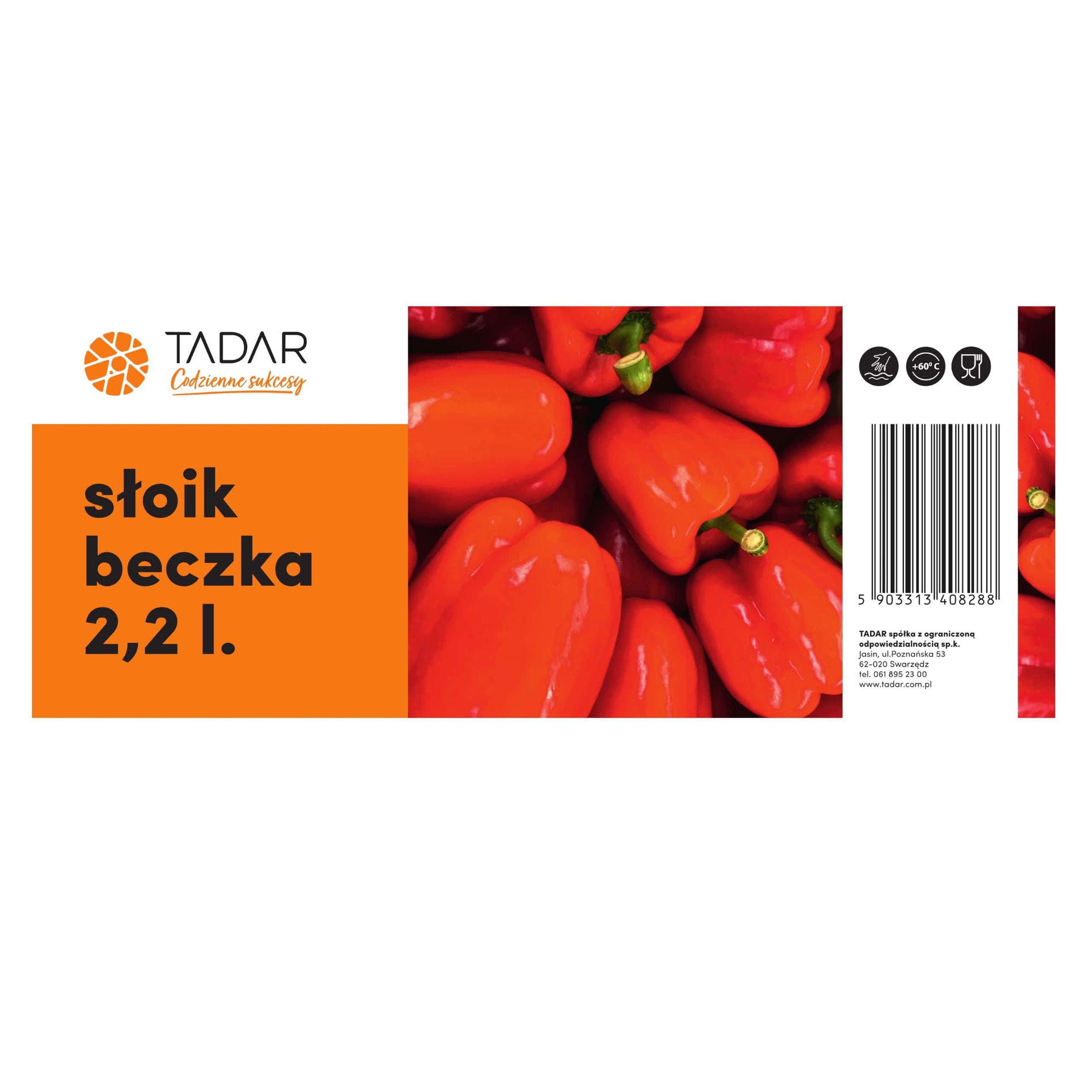 Sklenice na nakládání okurek ze skla typu TADAR barel 2,2 l