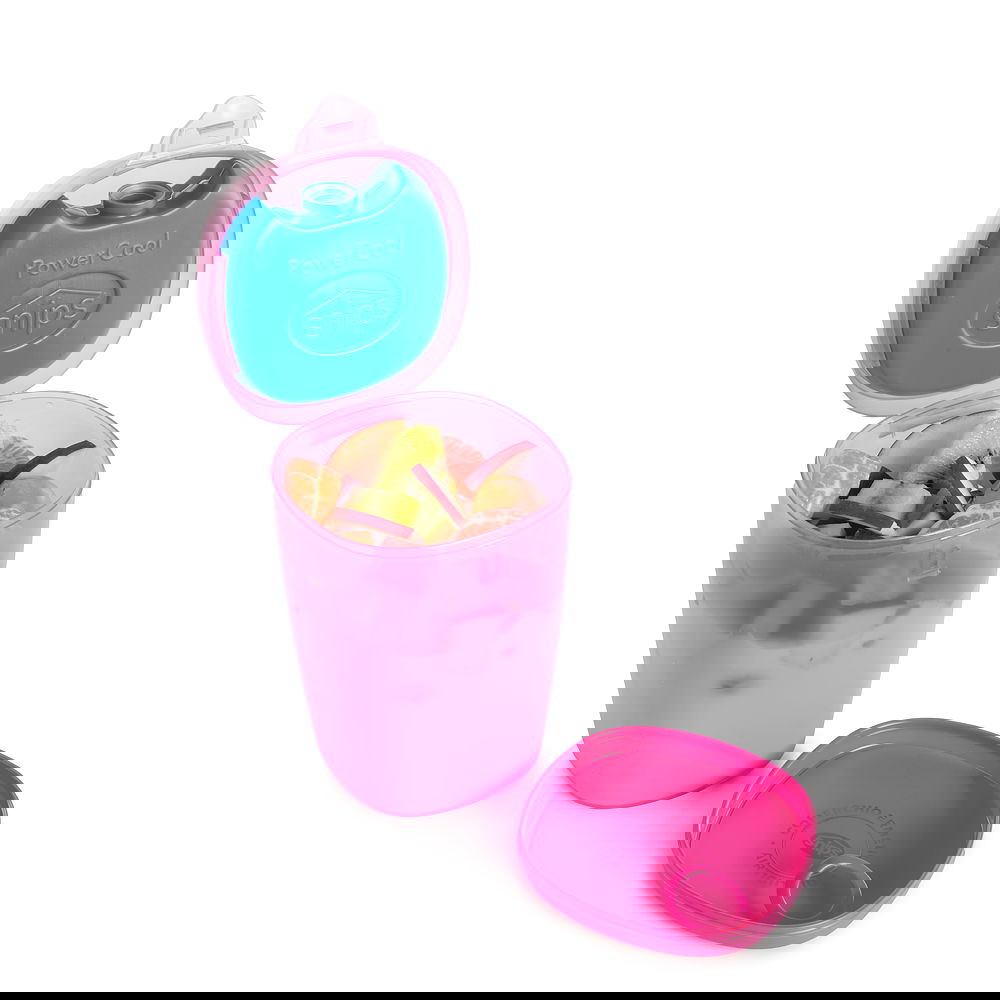 Plastová nádoba na jogurt a müsli s chladicí vložkou a lžičkou SNIPS BOX RŮŽOVÁ
