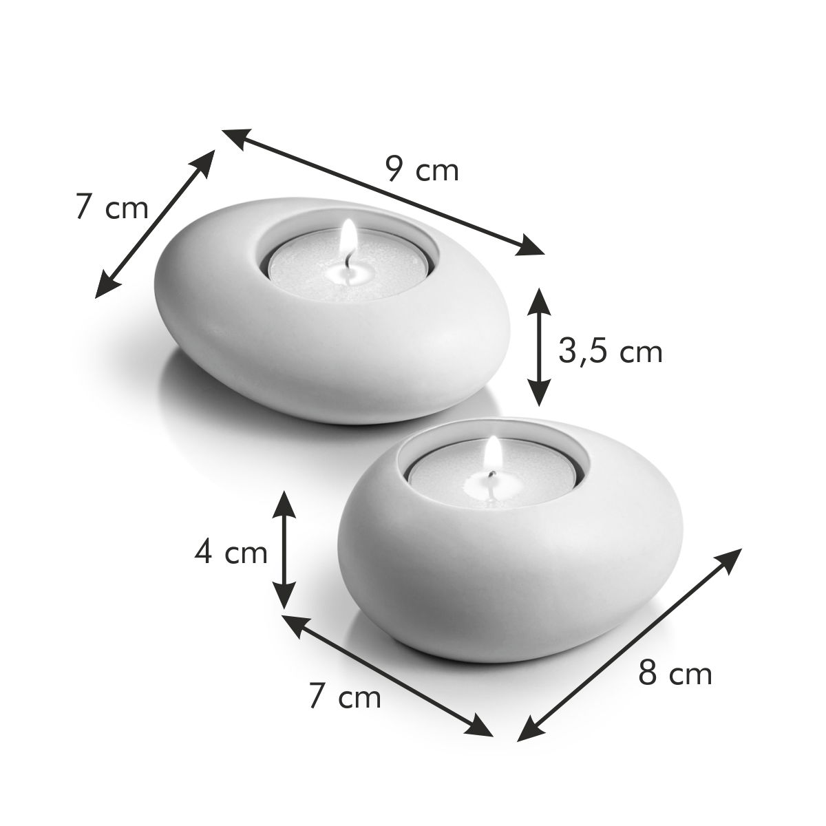TESCOMA Fancy Home Stones 2 ks 8 cm bílé – keramické svícny