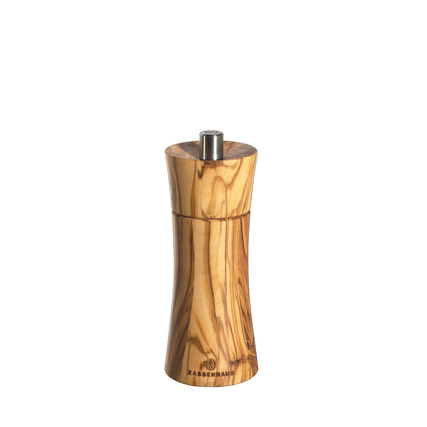 ZASSENHAUS Frankfurt Olive Salt 14 cm hnědý - dřevěný ruční mlýnek na sůl