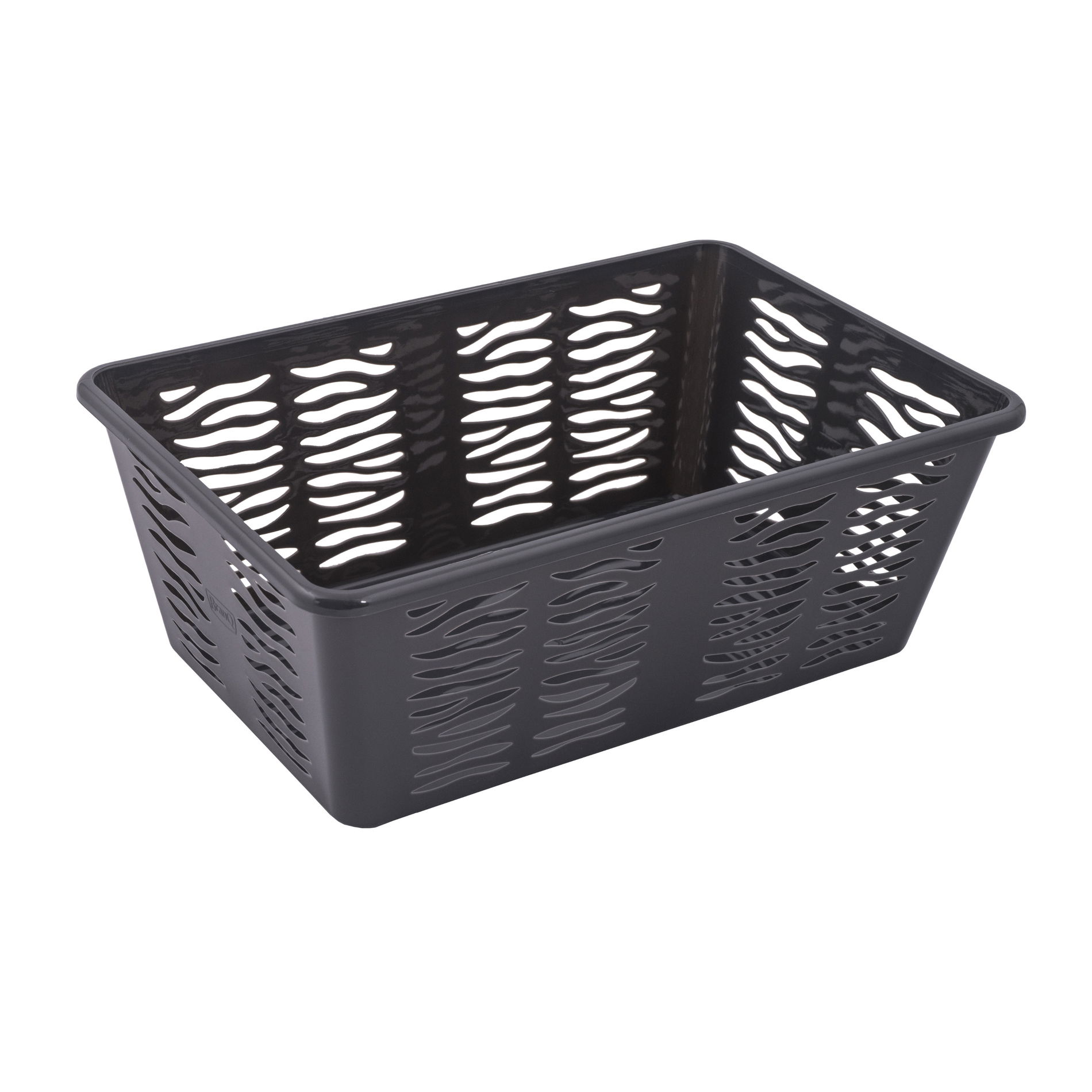 Plastový úložný košík BRANQ ZEBRA GRAFITOVÝ L 30 x 20 cm