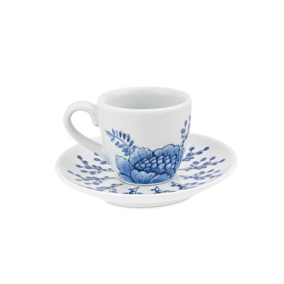 Filiżanki do espresso porcelanowe ze spodkami ROSE TULIPANI ONIRIA 90 ml 6 szt.