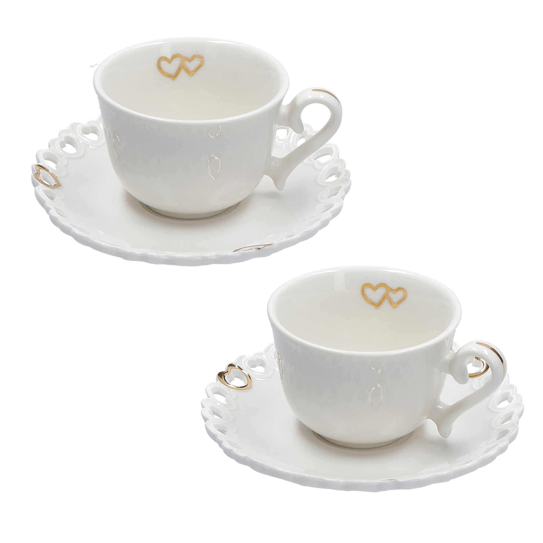 LA PORCELLANA BIANCA Valentino Oro 80 ml 2 ks - porcelánové espresso šálky so spodkami