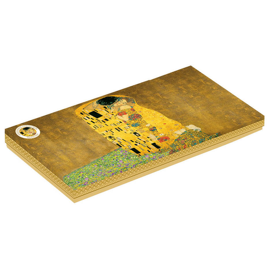GUSTAV KLIMT THE KISS skleněný pevný talíř na ovoce vícebarevný 36 x 17 cm