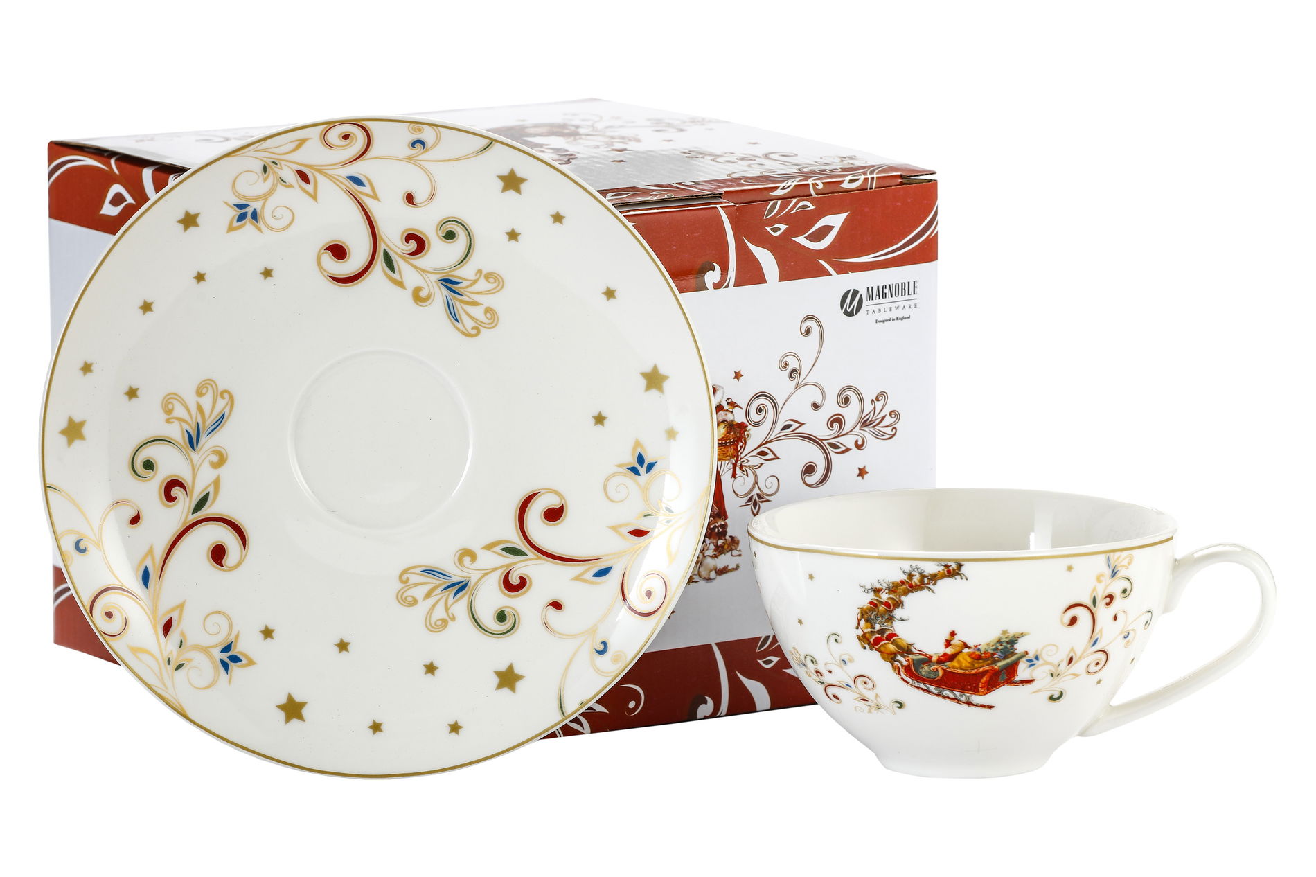 Porcelánové šálky na kávu a čaj so spodkom 350 ml 2 ks