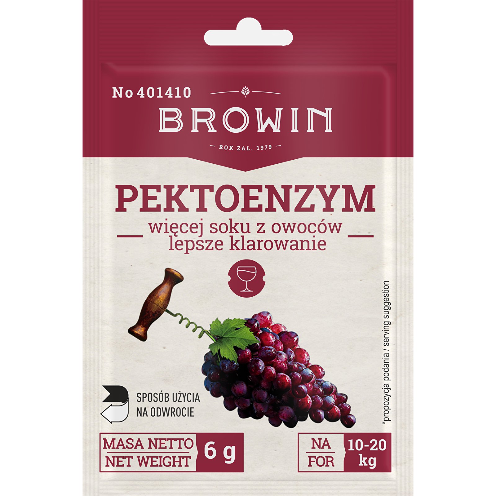 HNĚDÉ Víno 6 g - sušený pektoenzym