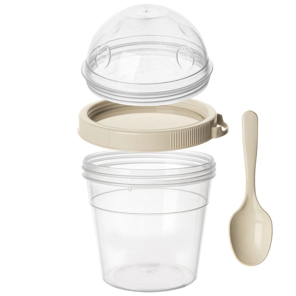 Plastový kontajner na jogurt a müsli s lyžičkou 0,4 l