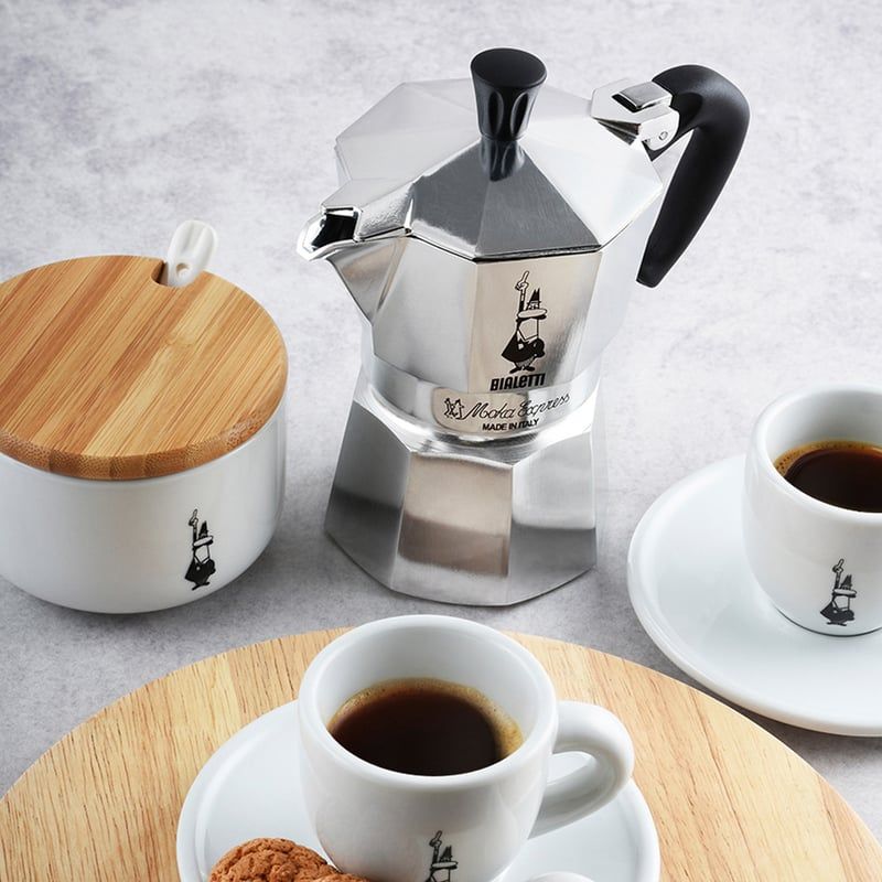 BIALETTI Moka Express na 3 filiżanki espresso (3 tz) - zestaw włoska kawiarka aluminiowa ciśnieniowa z kawą Perfetto Moka Classico 250g